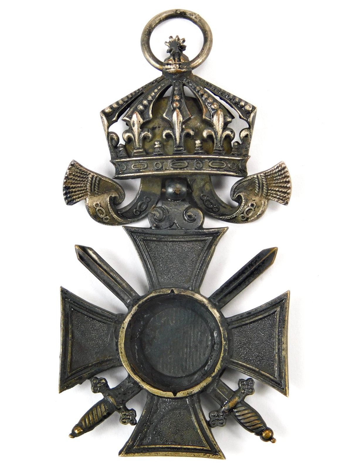 Bulgarian Bulgaria WW2 Incomplete Cross Order Medal Badge Award w/ Swords