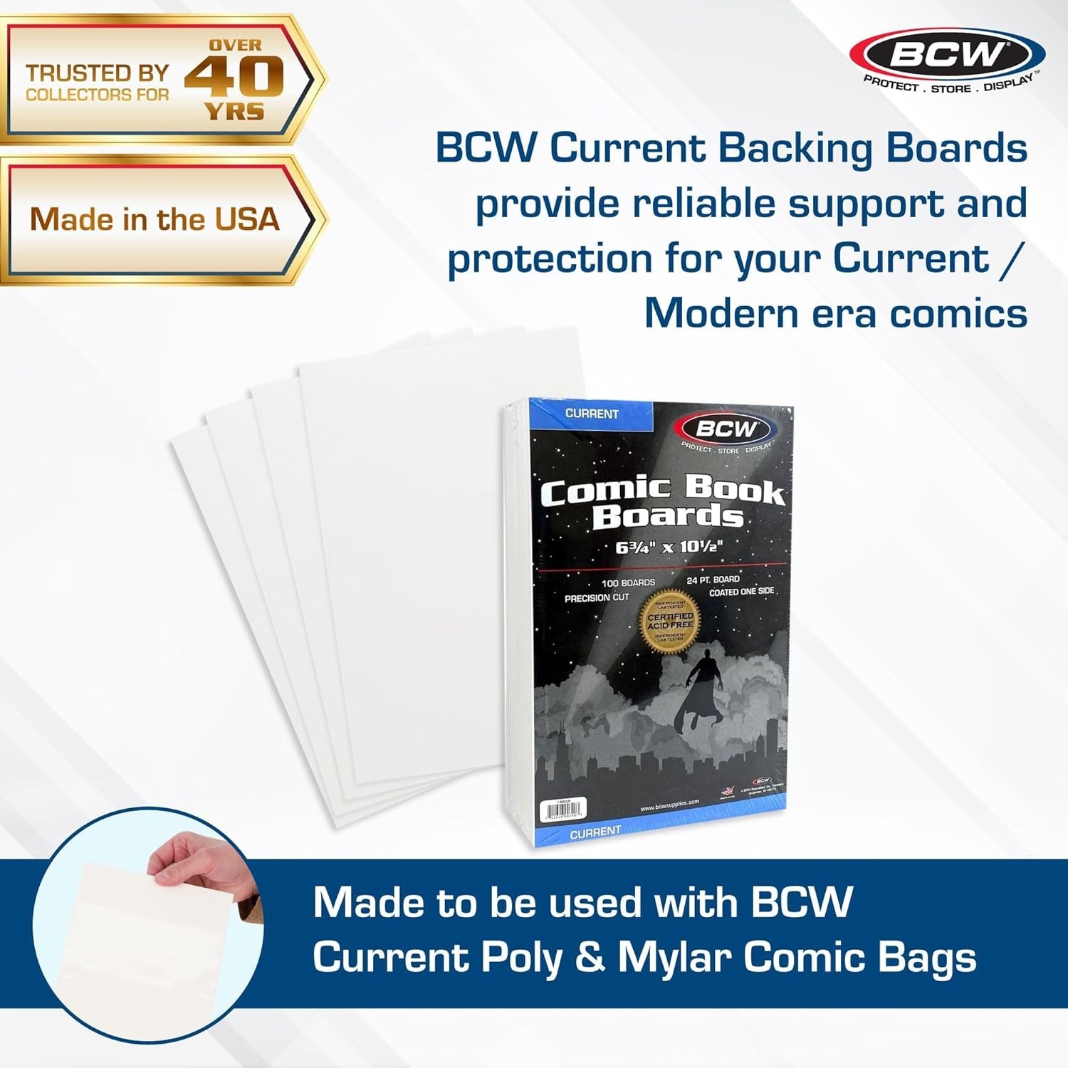 Coated Calcium Carbonate Comic Backing – 300 Pack