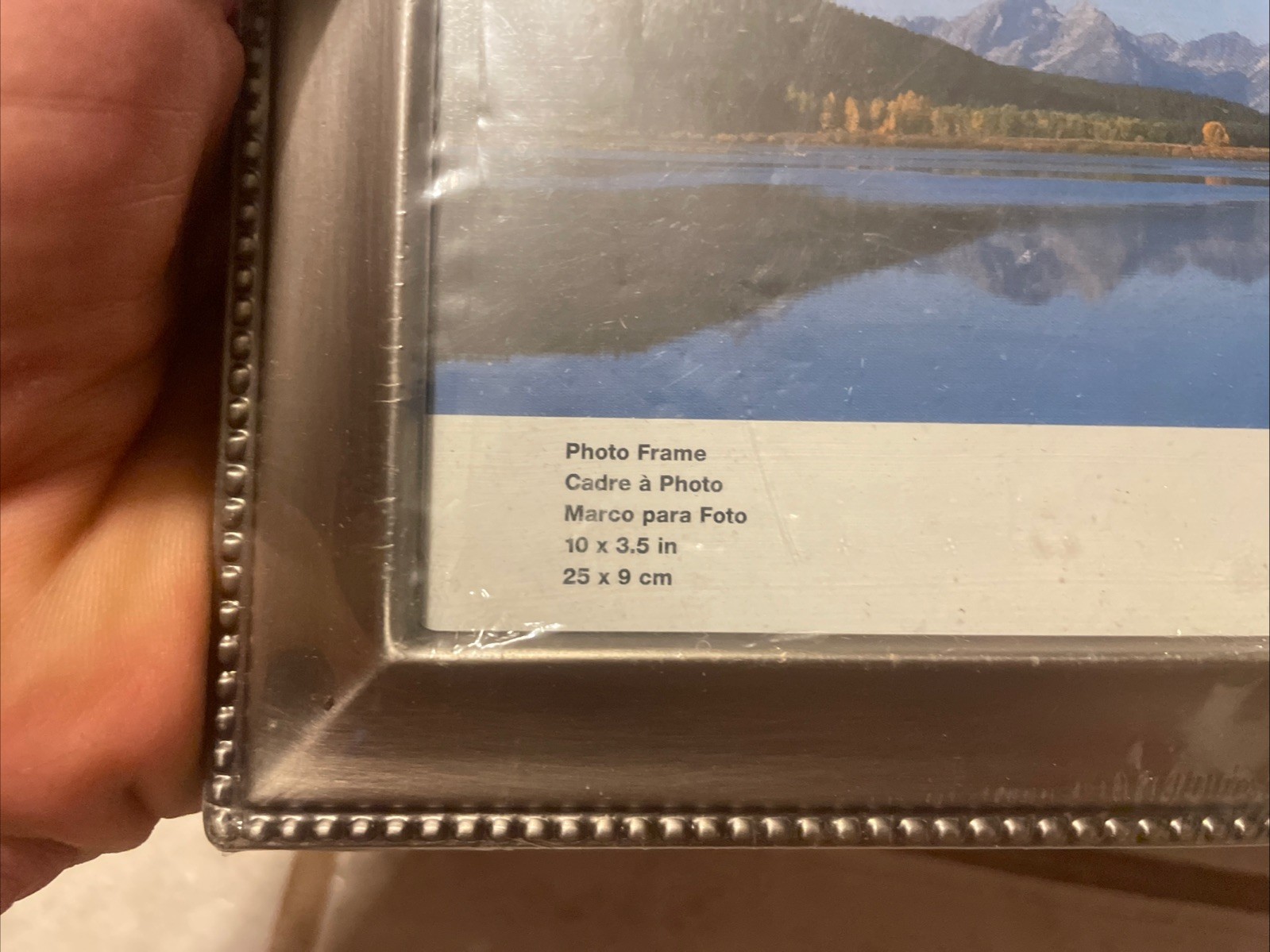 Dax Landscape Table photo Frame Rectangle Brushed Silver 10″ x 3.5″ NIP