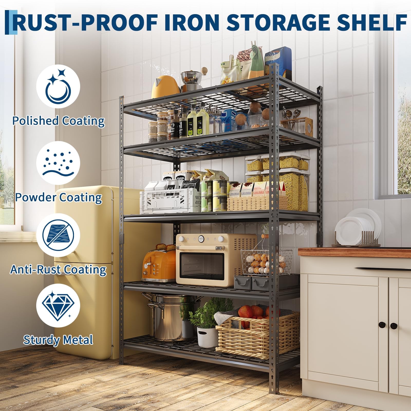 Garvee Garage Shelving 2200 Lbs Storage Shelves Adjustable Metal Shelving Unit