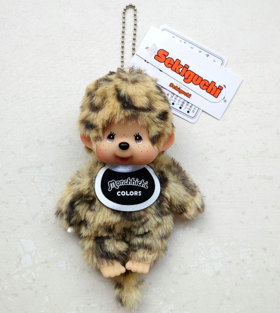 Sekiguchi Monchhichi COLORS Plush doll Keychain LEOPARD Japan NEW