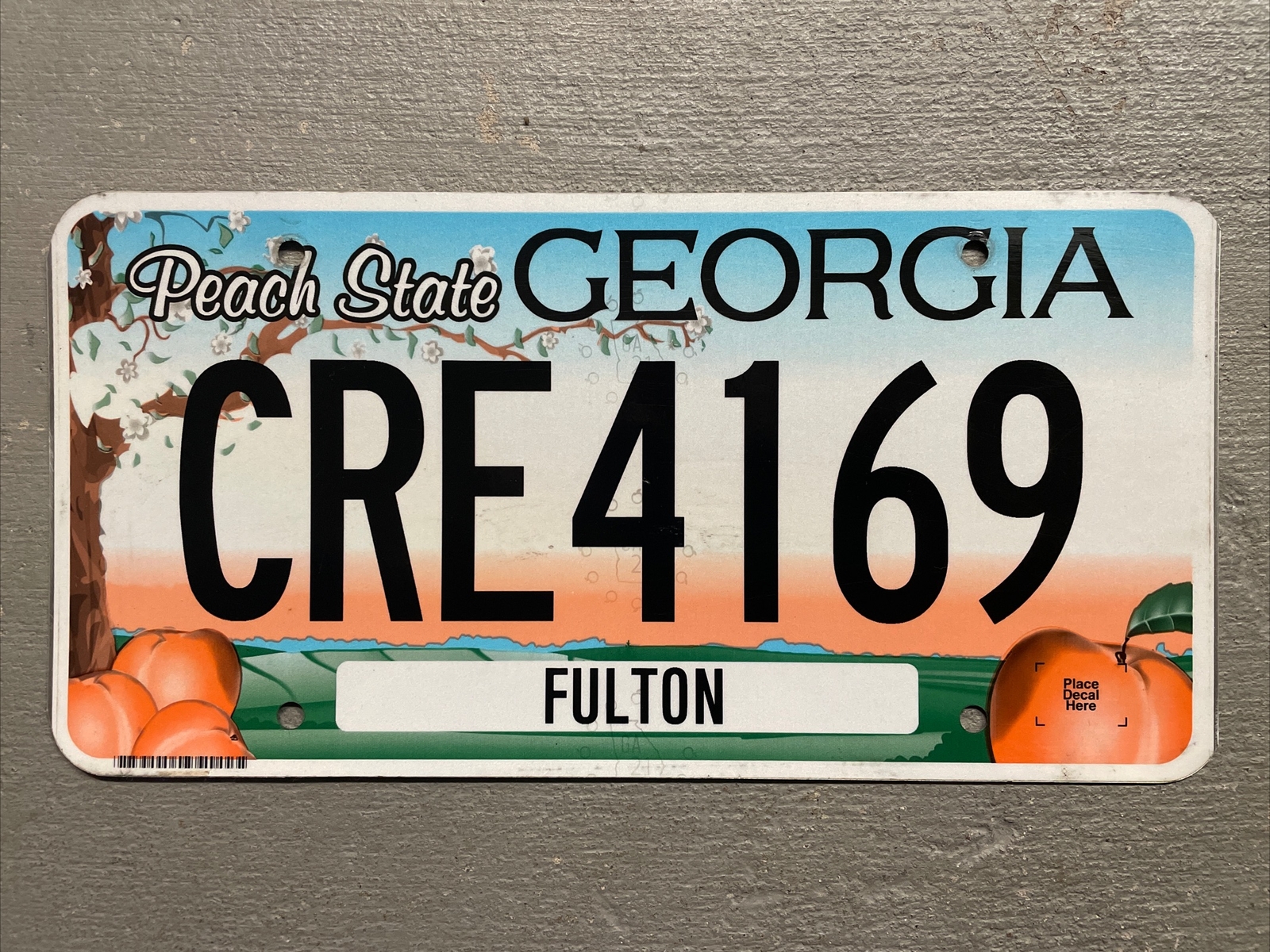 GEORGIA LICENSE PLATE PEACH STATE 🍑 RANDOM LETTERS/NUMBERS NICE!!