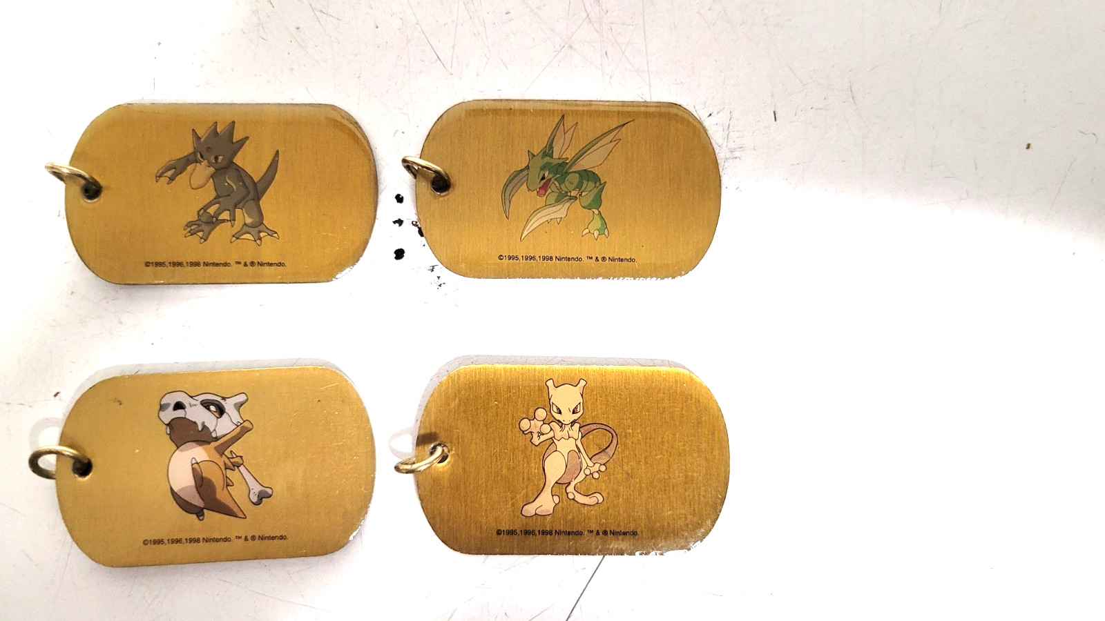 Vtg Pokémon Dog Tags 150, 104, 55, 125 – Lot of 4