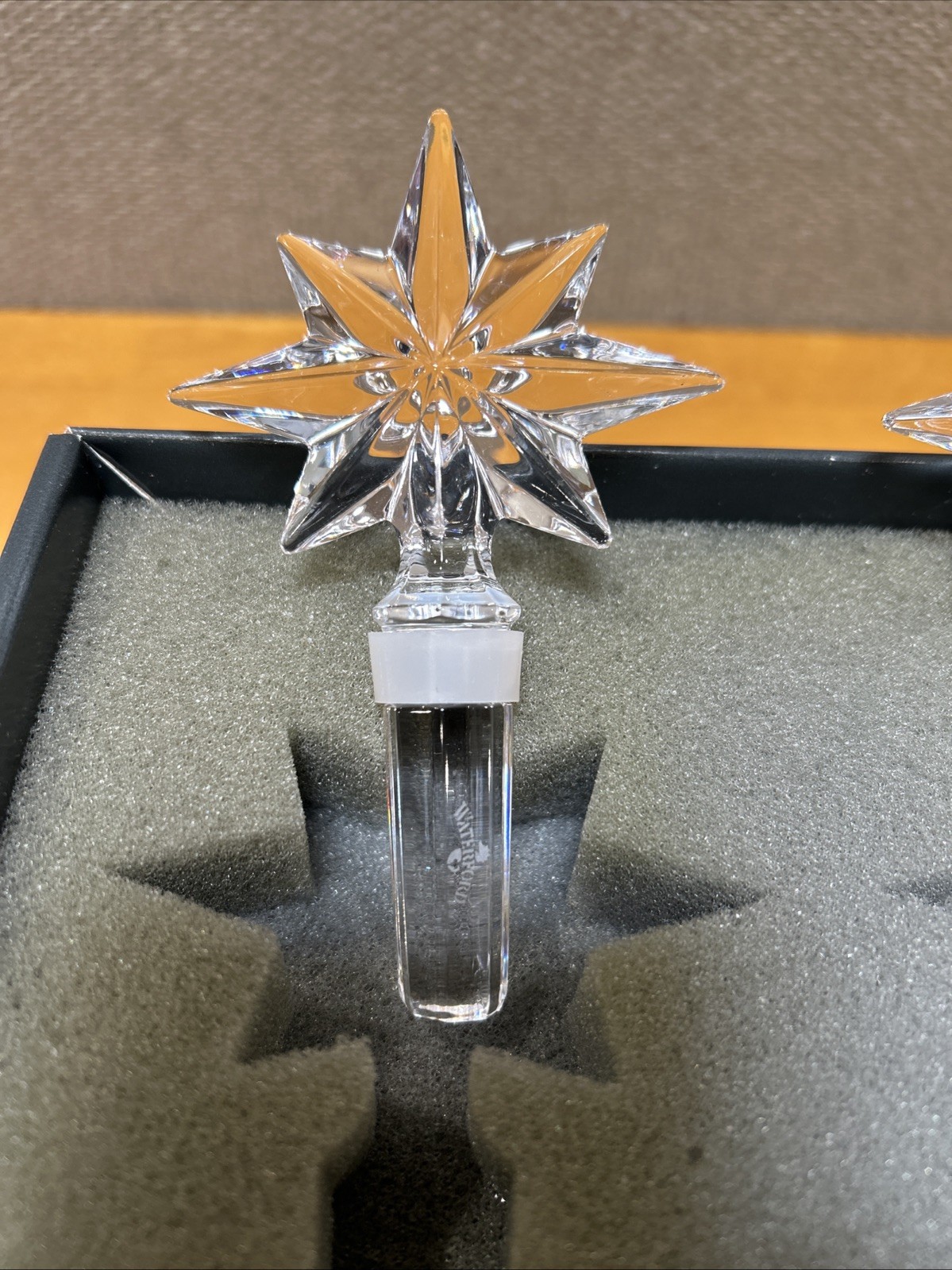 Waterford Crystal Congratulations Wine Bottle Stopper Set of 2 In Open Box
