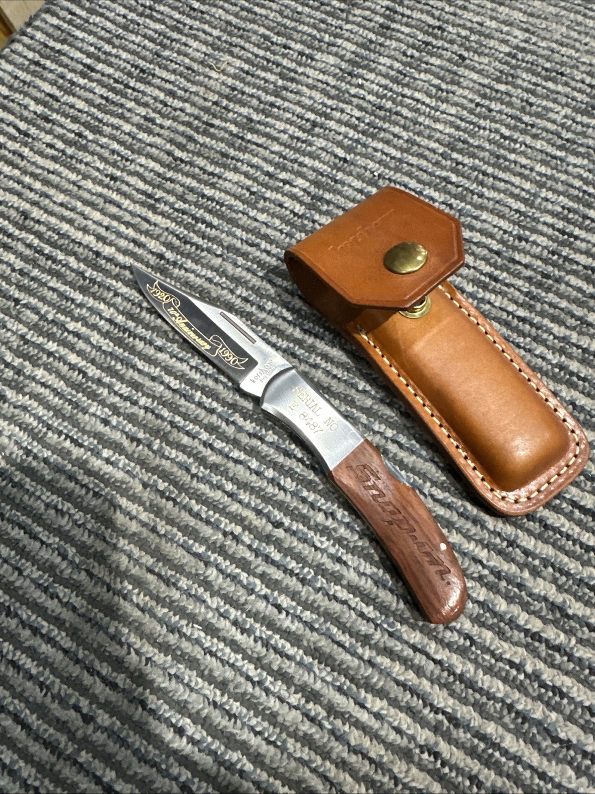 KERSHAW 4200 BIG JOE 70TH ANNIVERSARY 1920-1990 SNAP-ON KNIFE W/SHEATH