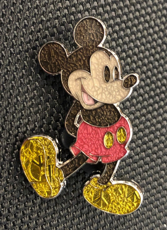 Disney pin 84835 Mickey Mouse peace crackle glass crinkle stained glass *2