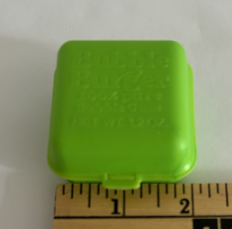 Vtg 1980’s Fleer BUBBLE BURGER BUBBLE GUM Empty Container LIME GREEN Free Ship