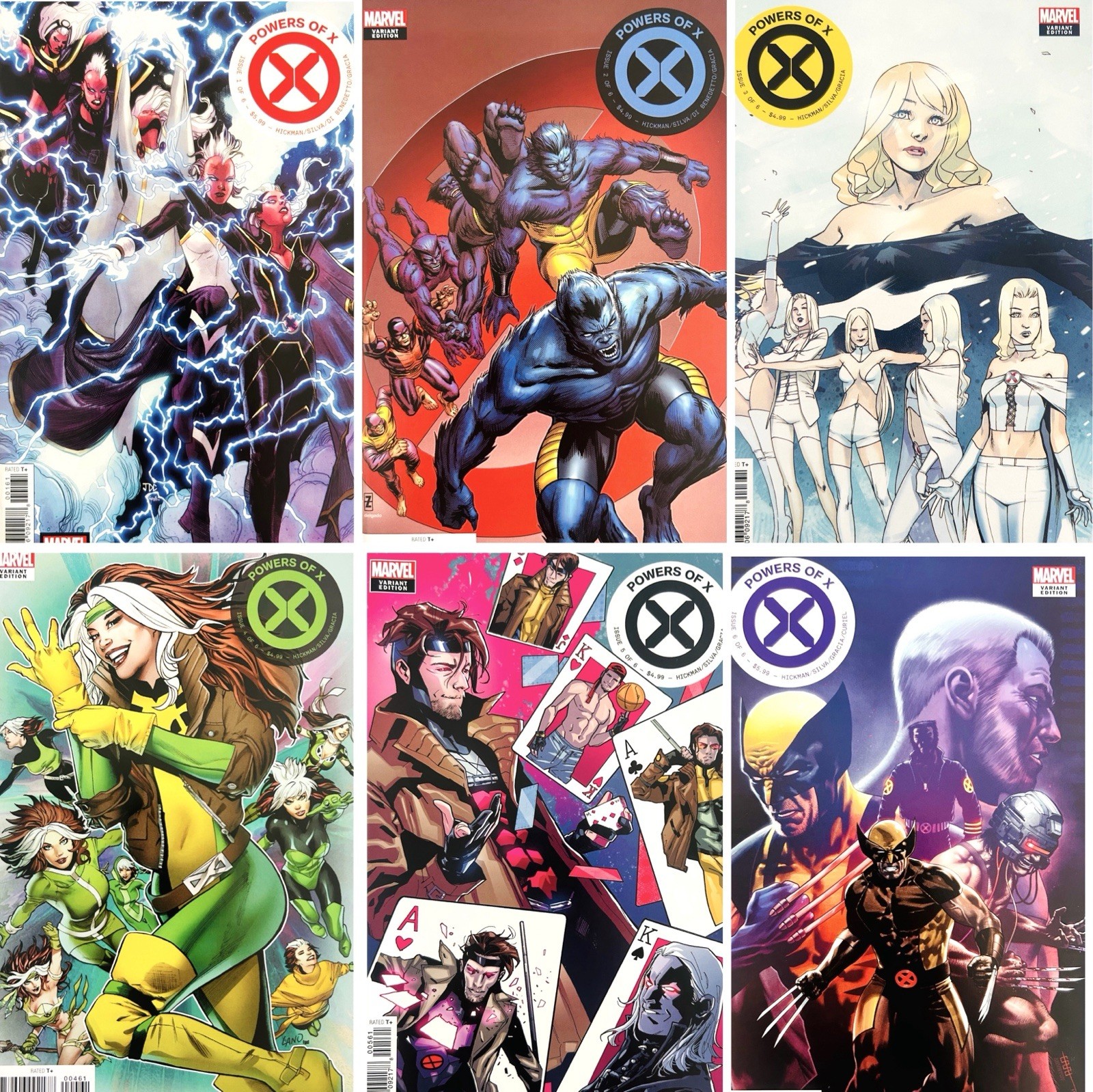Powers of X 1-6 (Complete Character Decades Variant Set) X-Men Comic Lot 2019