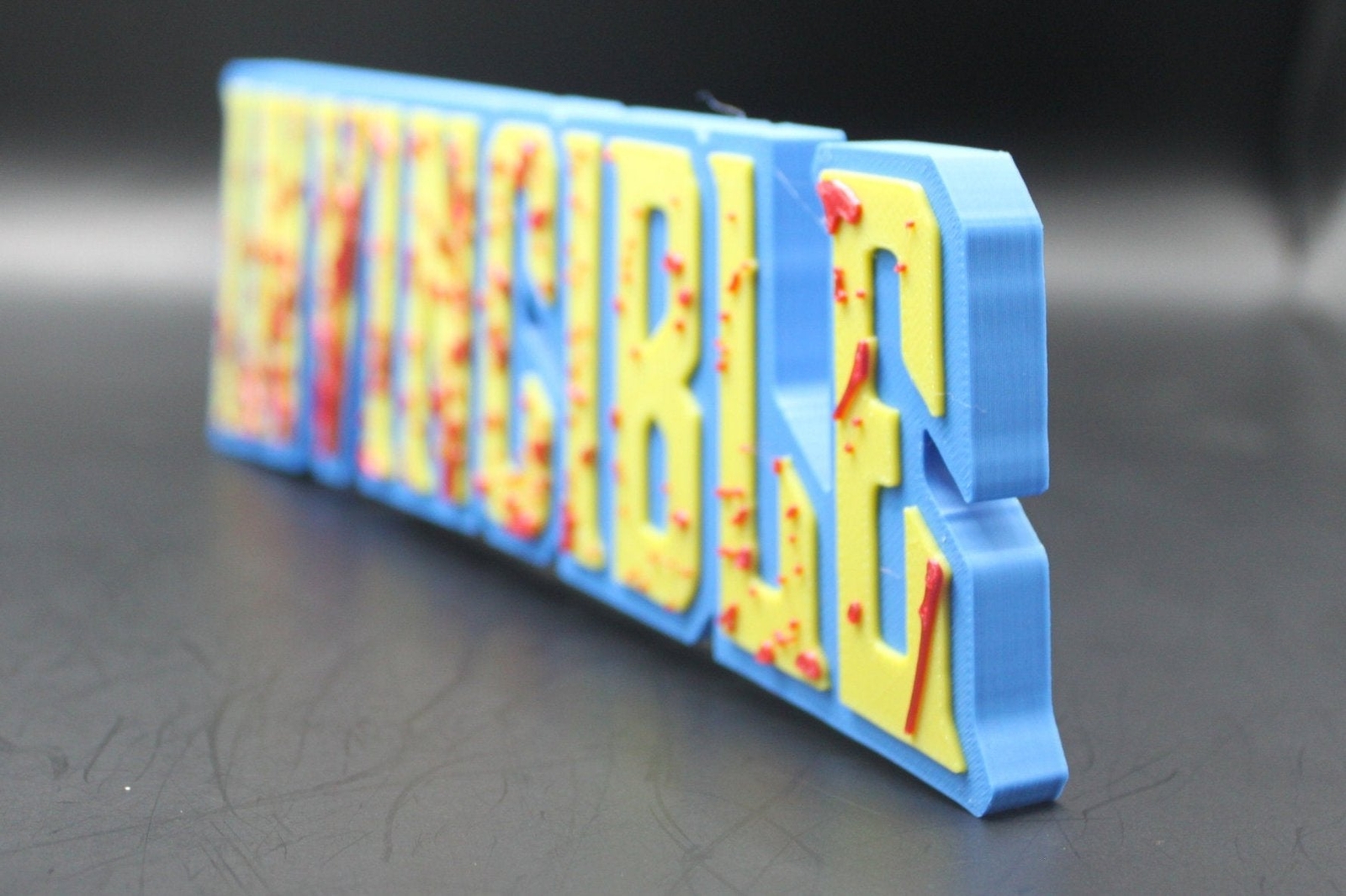 Invincible Jumbo 10.5in w/blood 3D printed Logo Sign Wall Desk Shelf Art