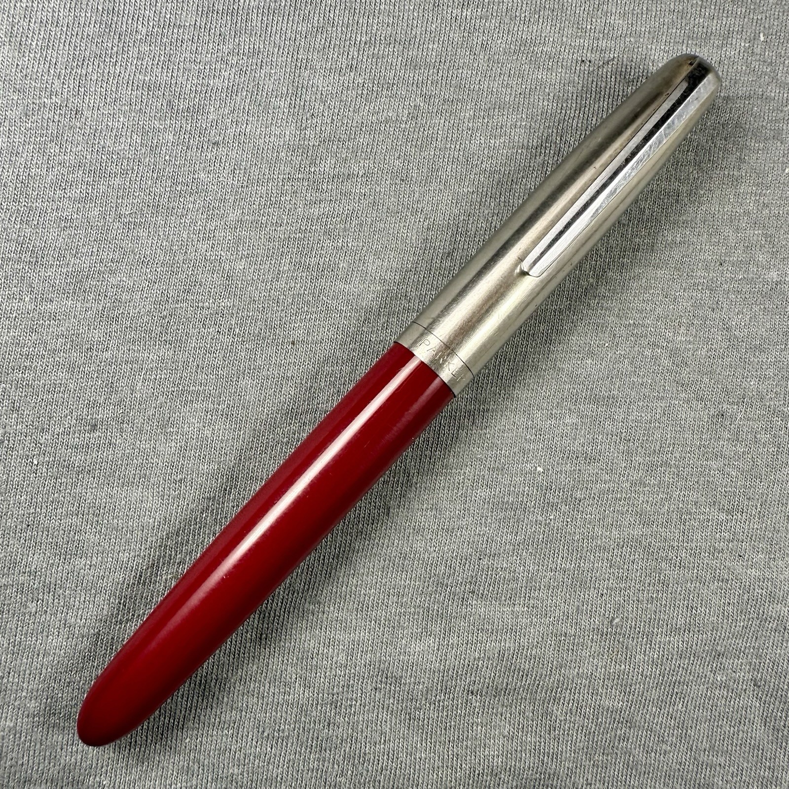 Parker 21 Fountain Pen Aerometric Filling Red/burgundy Fine Point Nib, Working