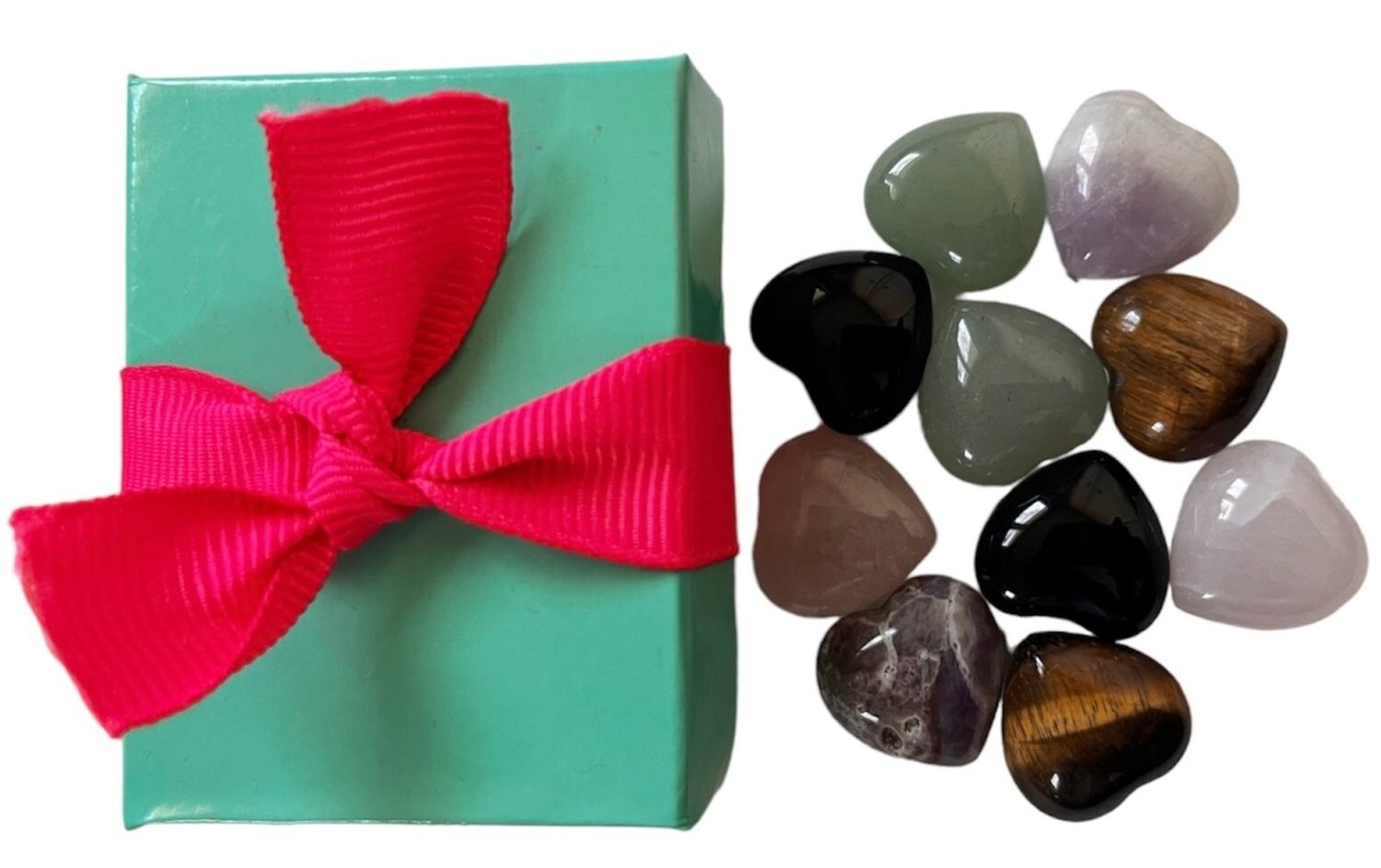 Heart Love Stones Natural Healing Crystals For Meditation & Manifestation Box