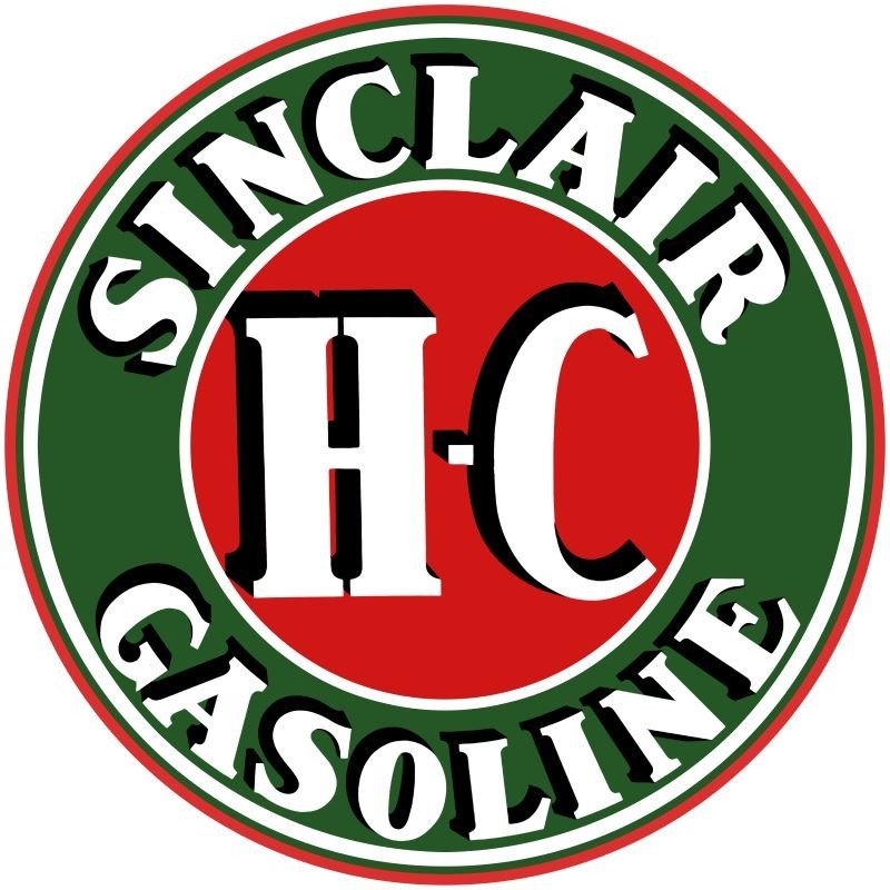Sinclair Oil Co. HC Gasoline, Dealer Style NEW METAL SIGN: 12″ Dia. Round