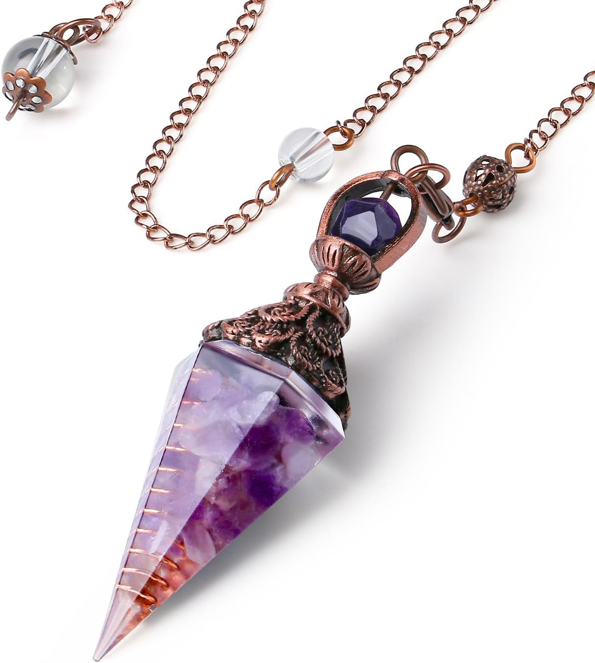 Crystal Pendulums Amethyst Healing Crystal Quartz Pendulum Spiritual Hexagona…