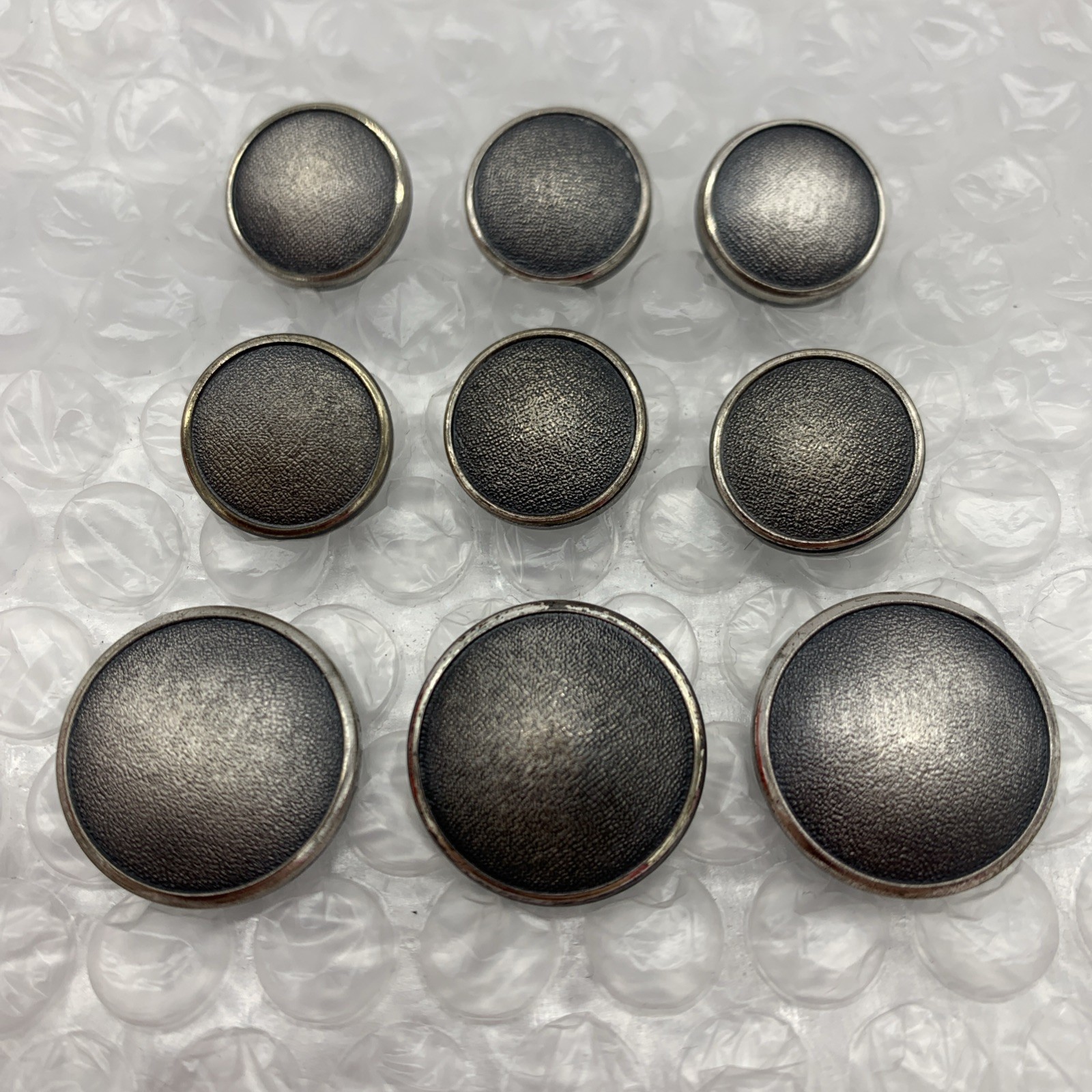 Holland Sherry England Blazer Button Lot 9 Plain Dome Antique Silver Brass Shank