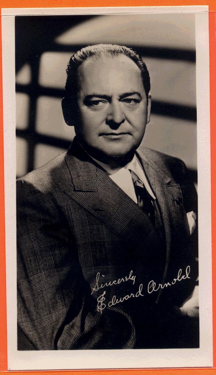 Edward Arnold, Actor, Matte 3-1/2 by 5-1/2″ circa 1950