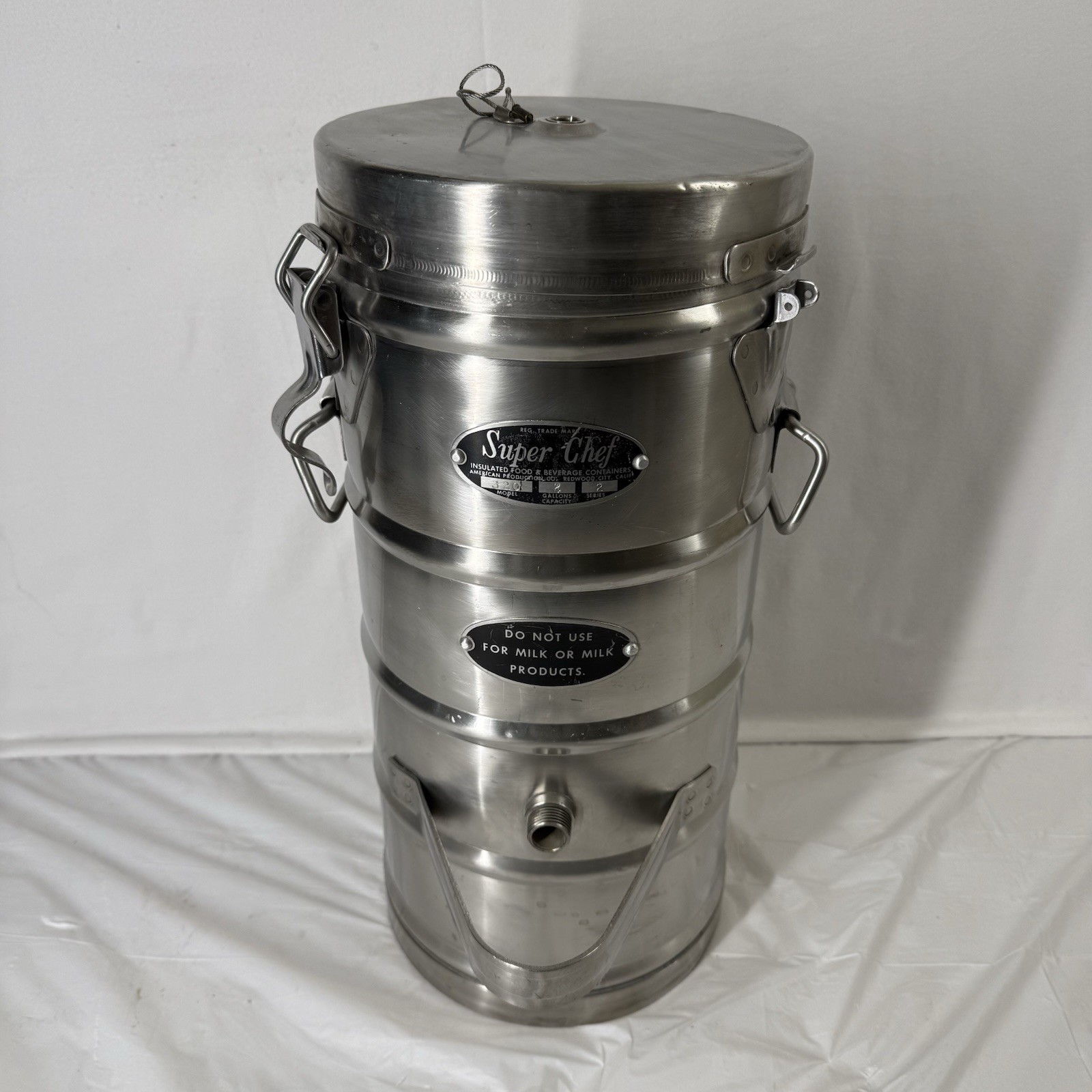 E1 Vintage Super Chef Military 2 Gal. Jug Insulated Food & Beverage Container