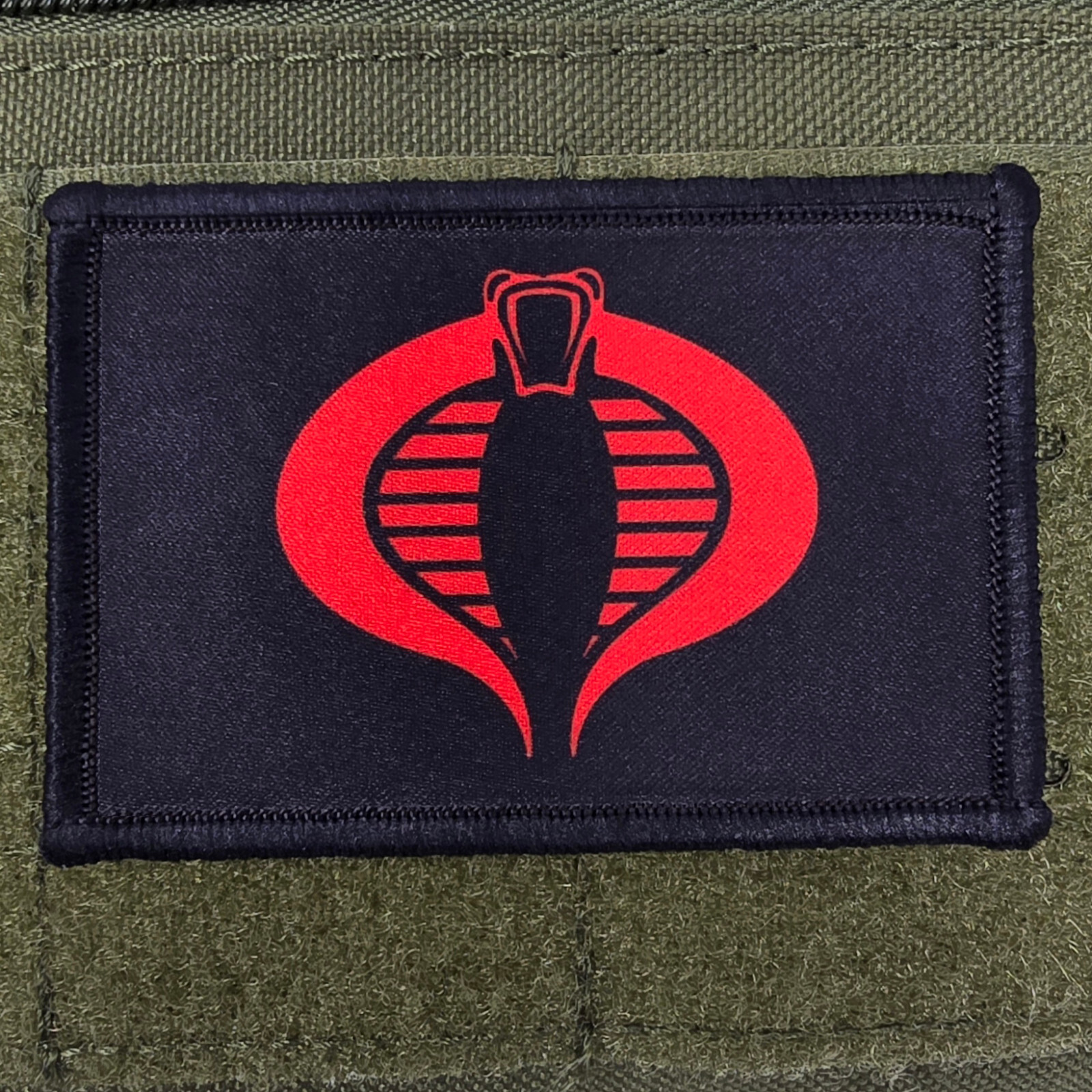 Cobra Patch Moral Tactical Military Army USA Flag Hook & Loop 3×2