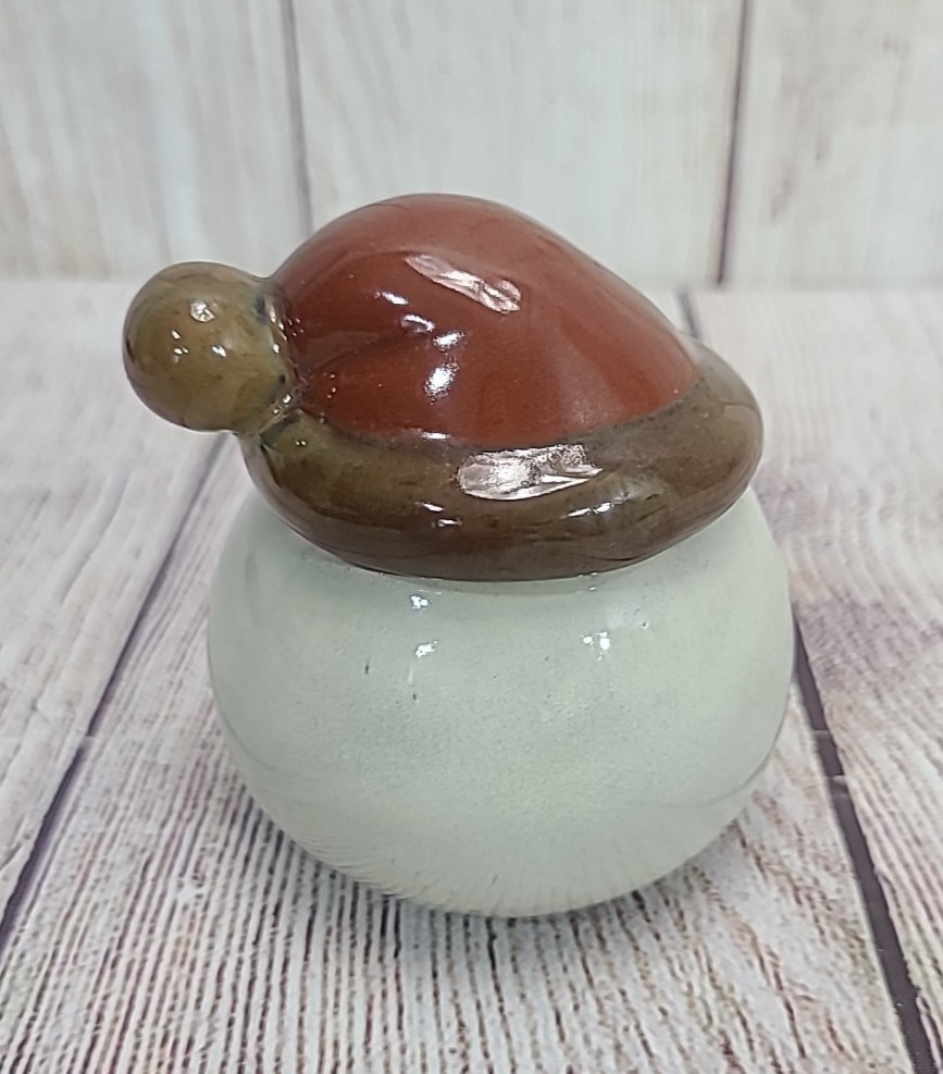 Kirkland’s Potters Garden Santa Head Tealight Holder Trinket Jar Glazed 3.25″