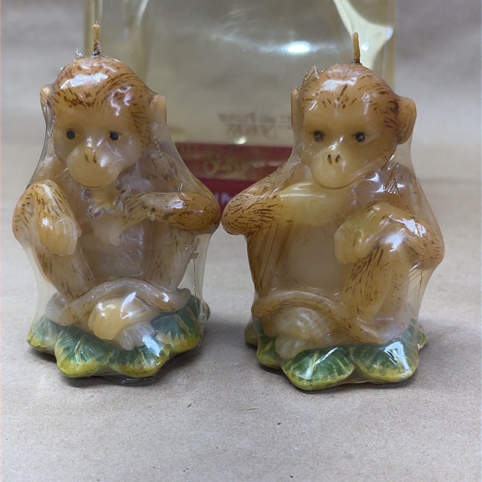 Fitz and Floyd For All Seasons Island Palms Tropical Jungle Monkey Set Candles