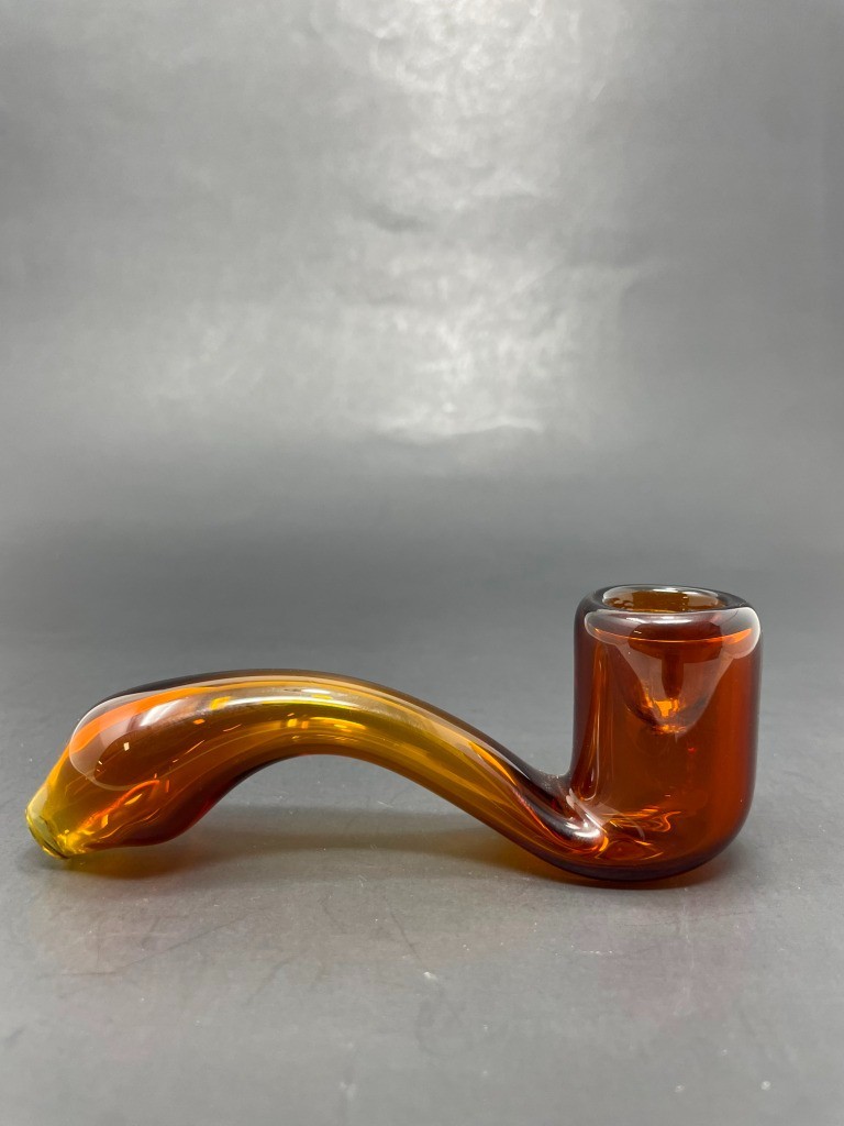 4″ Collectible Amber Sherlock TOBACCO Glass Handmade Smoking Pipe