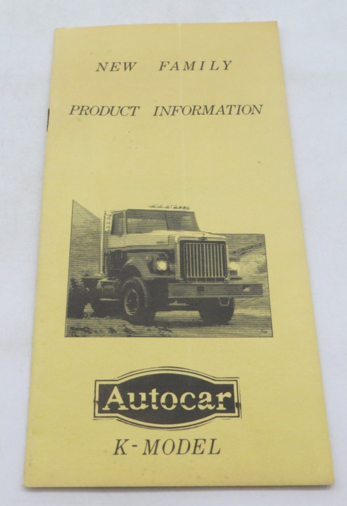 WHITE AUTOCAR K-MODEL Vintage Semi Truck Brochure Product Information Booklet