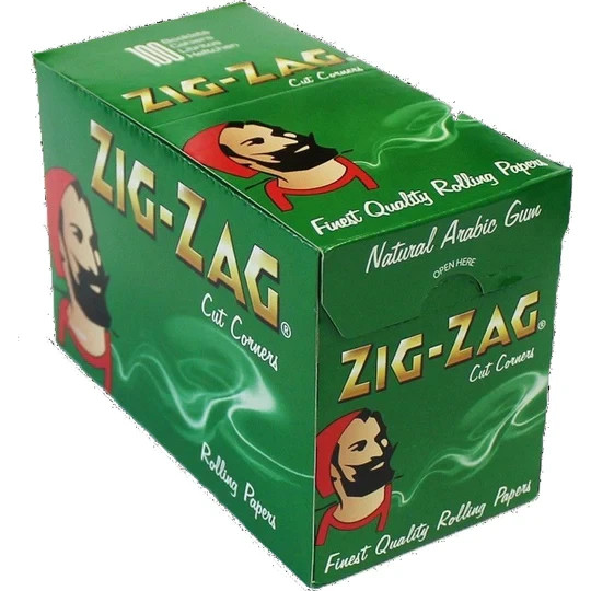 ZIG-ZAG Green Regular size Cut Corners Rolling Smooth Slow Burn – 100 booklets