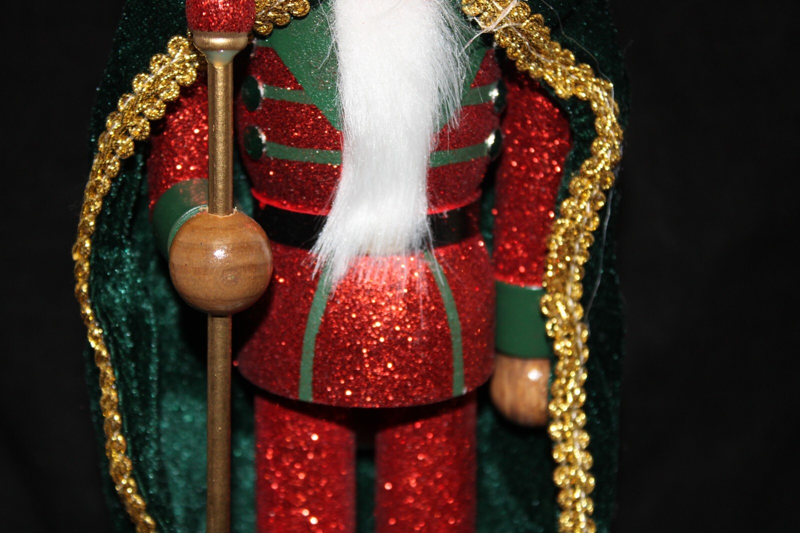 Wondershop Wooden Christmas 14″ Nutcracker Soldier Green Red Gold Glitter