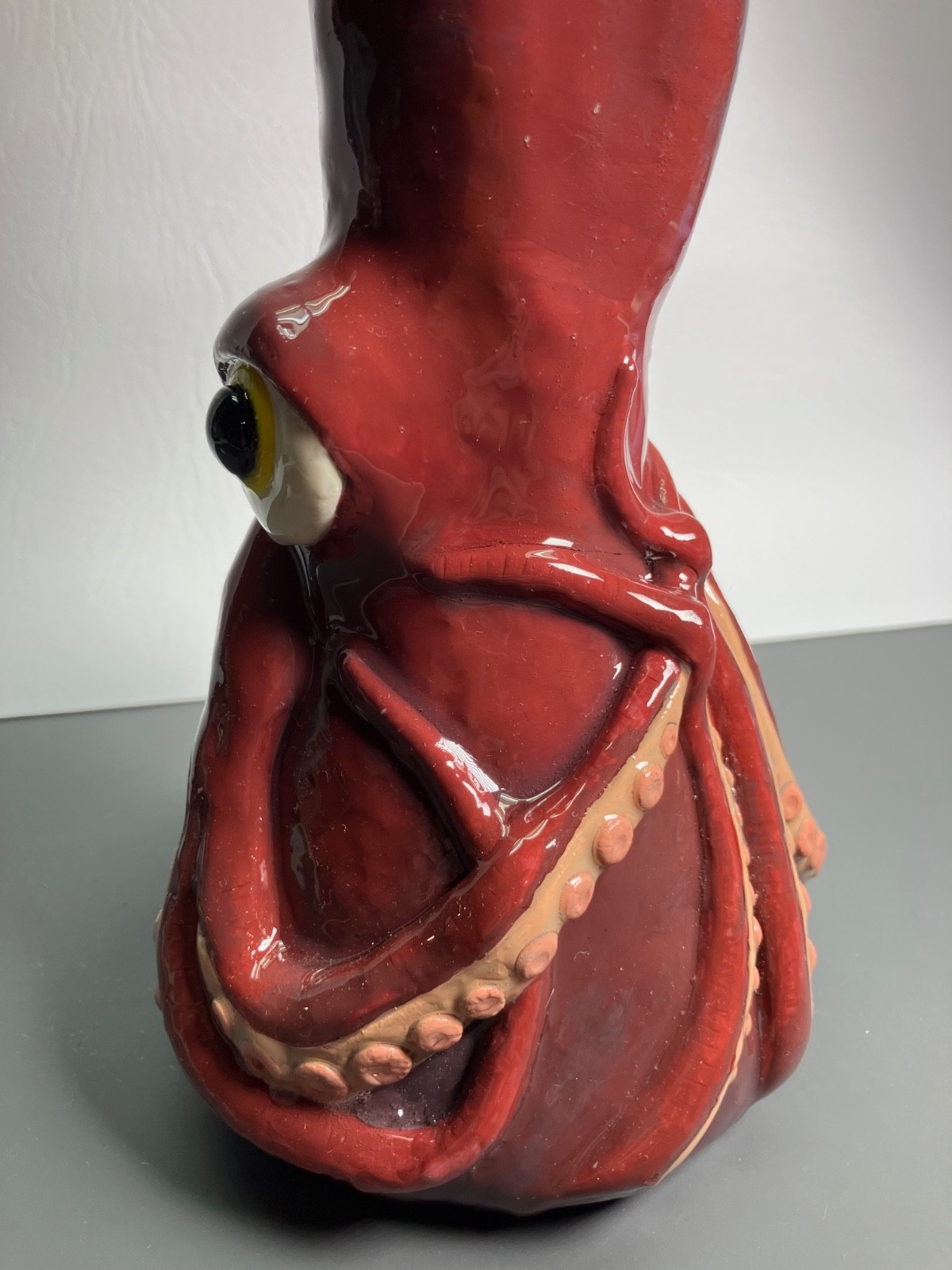 10″ Heavy Glass Octopus Monster Bong Tobacco Water Pipe | Polymer Clay & Resin