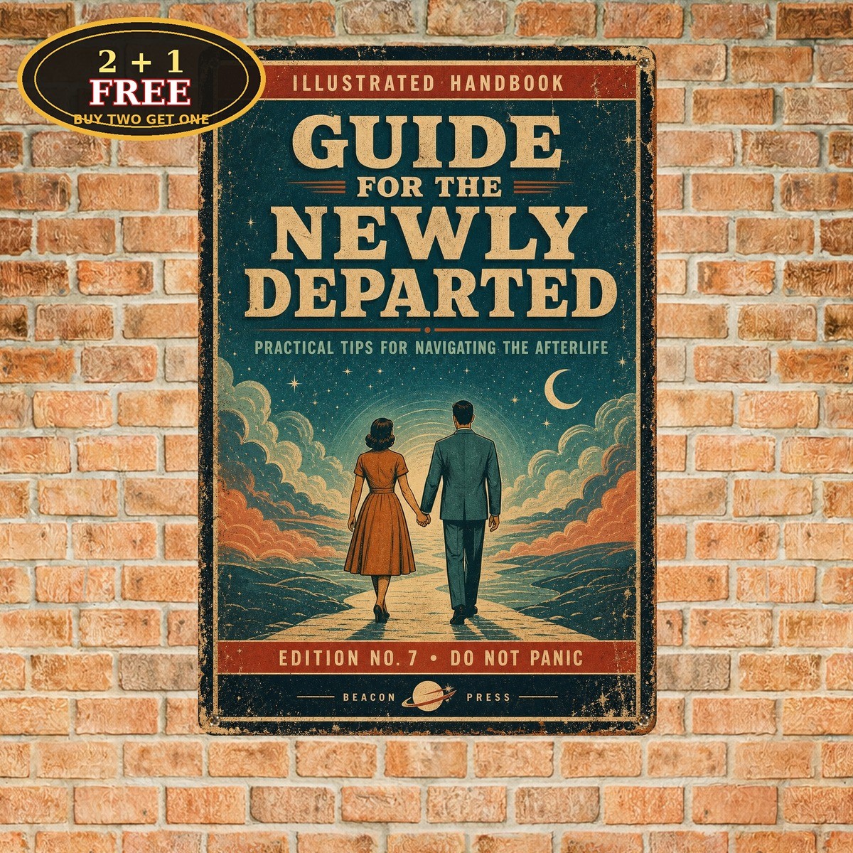 Handbook For Recently Departed Horror Comedy Movie Metal Tin Sign Decor