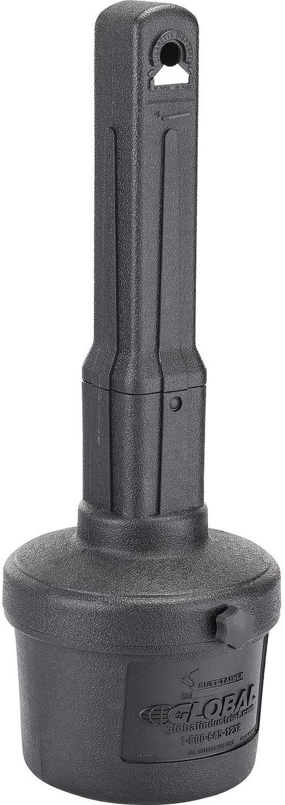Global Industrial Free Standing Outdoor Cigarette Receptacle Ashtray, Black | 1-