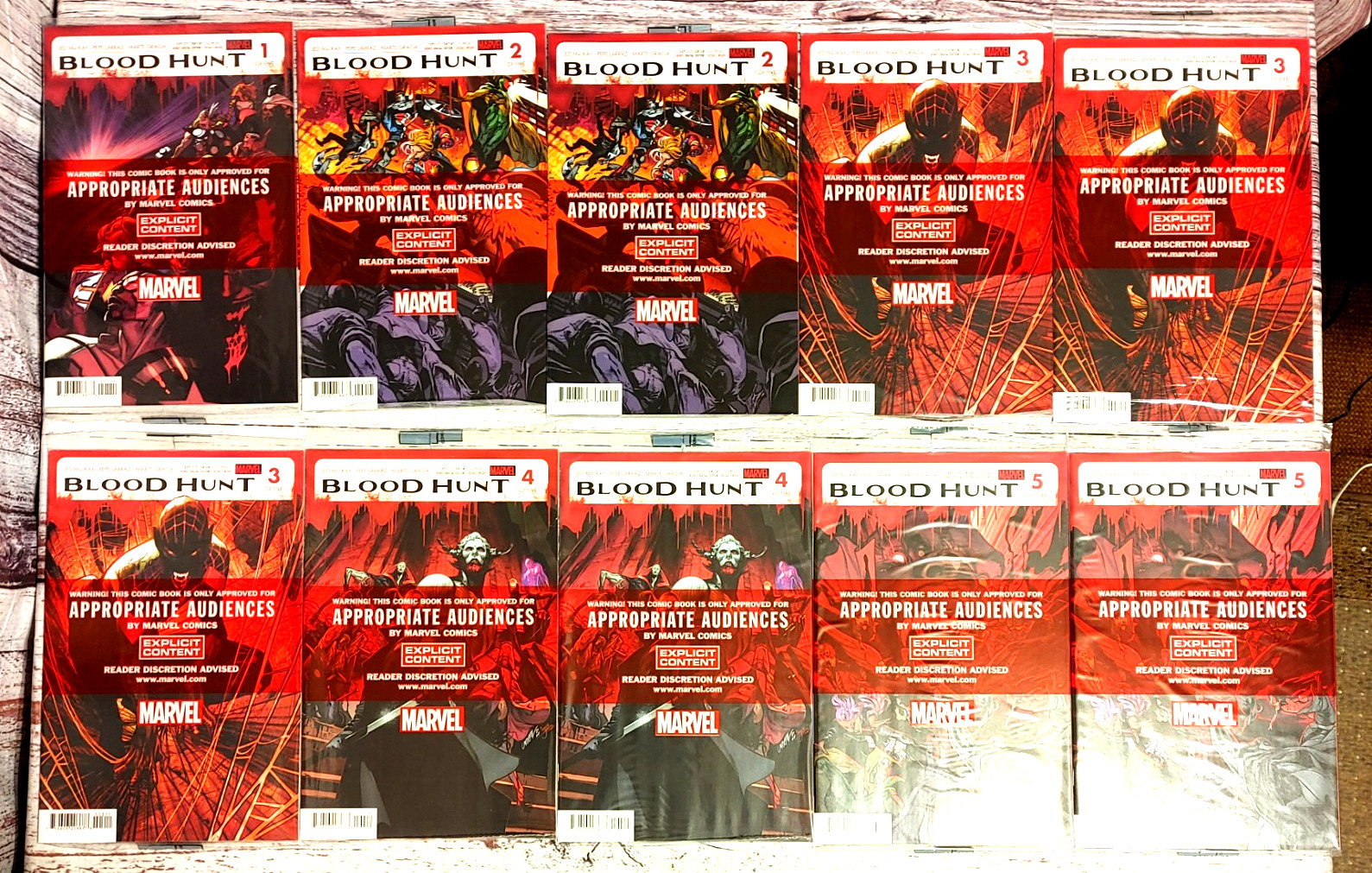 Blood Hunt Red Band Issue 1-5 Sealed First Print” Cover A Lot of 10 Marvel 2024.
