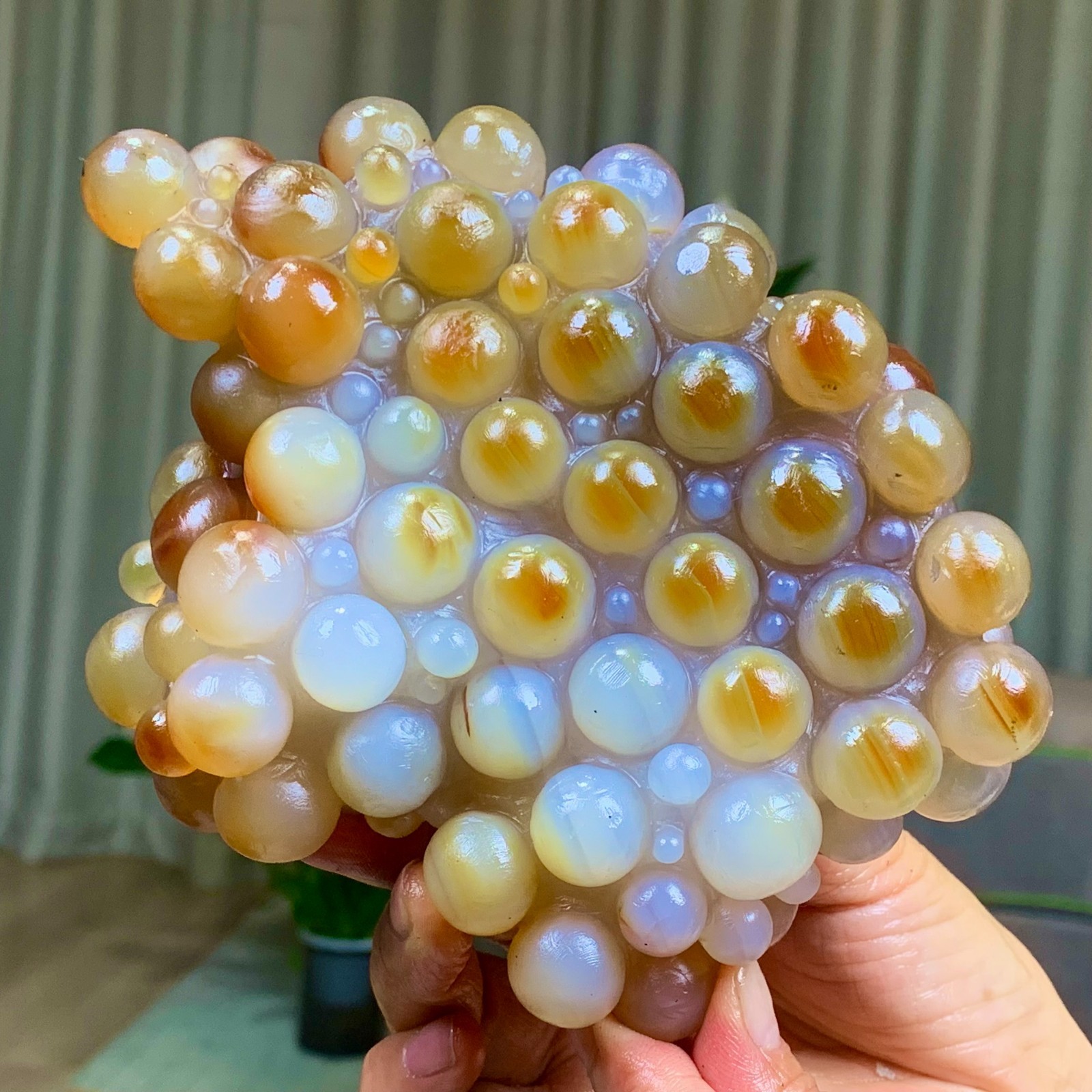 2.25LB Natural Gobi Agate Eye Agate grape shape Crystal Madagascar mineral
