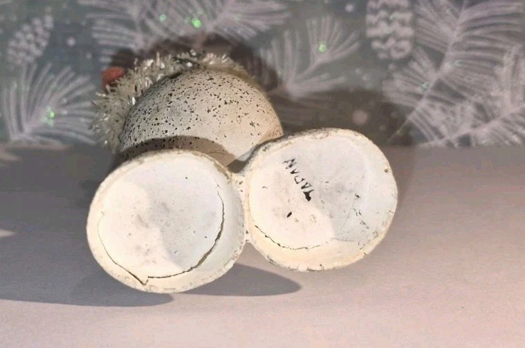 Vintage Putz Mica Christmas Snowman Figure JAPAN 3.5″