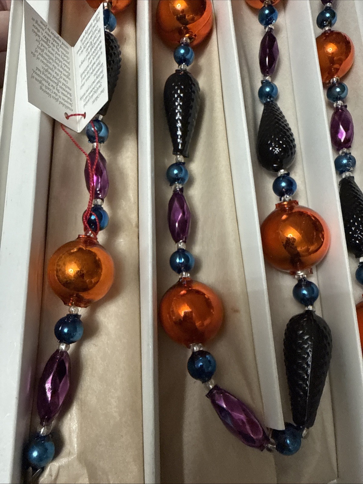 CHRISTOPHER RADKO ~ 70″ JET ELEGANCE Garland – BLACK/ORANGE/PURPLE – NIB