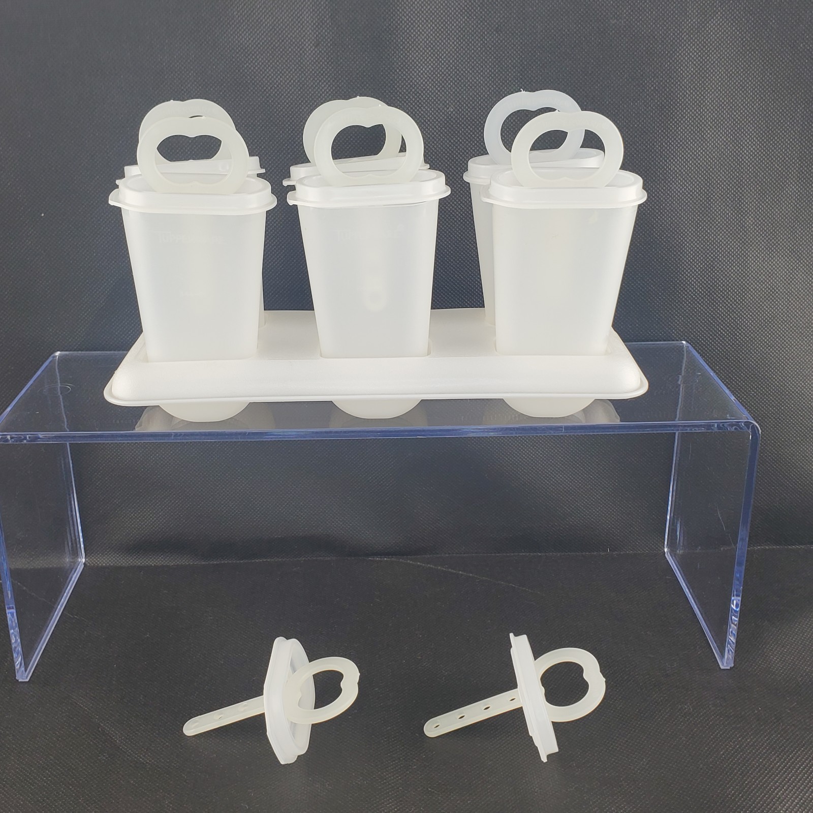 Vintage Tupperware #481 Ice Cubes Popsicle Molds Maker Tups With Tray – Set Of 6
