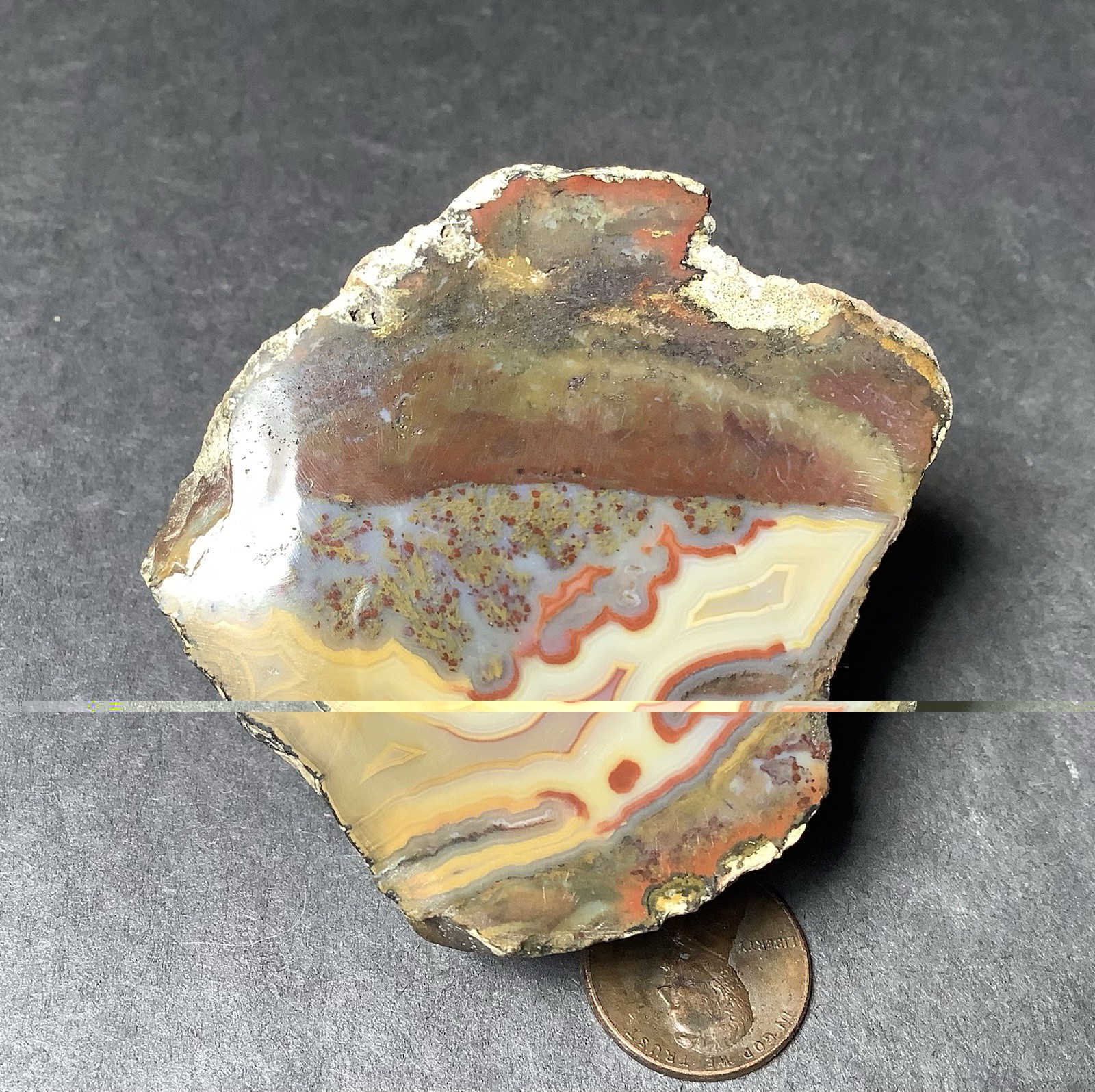 Sumatra Agate Specimen Face Polish, Collector 50x55x35mm, 4.7oz, #623