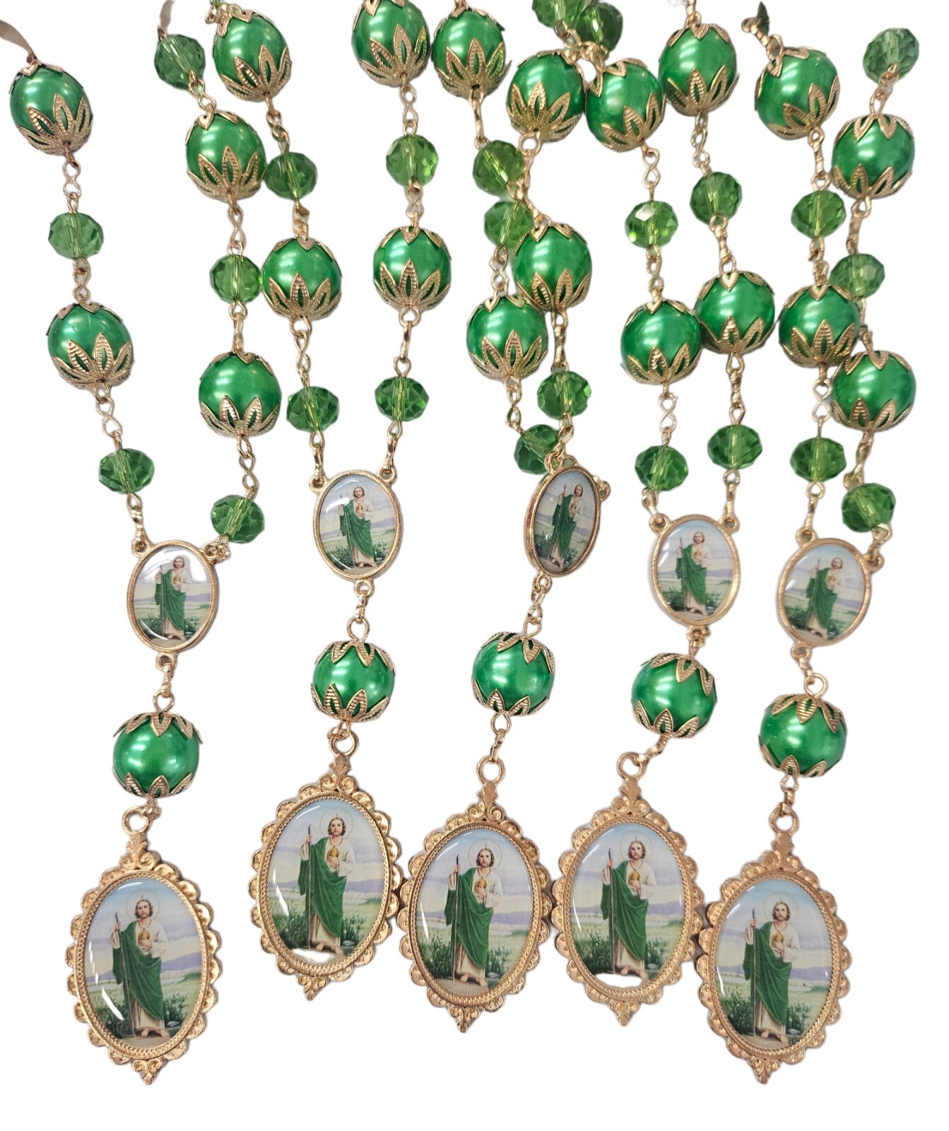 Bulk 12pc Crystal Saint Jude Car Auto Rosary Baptism / Religious Favor/First Com