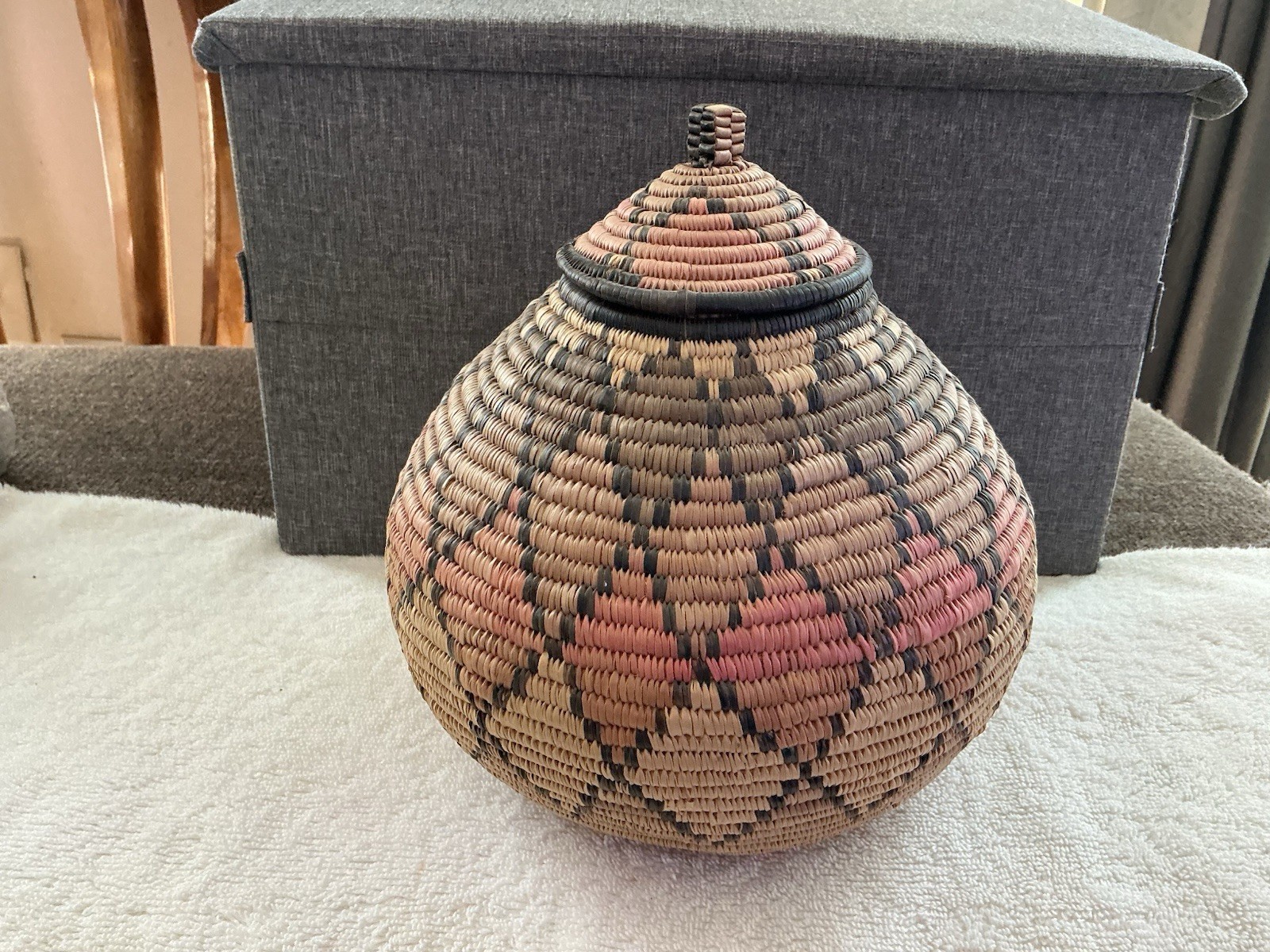 Handmade Authentic Zulu Lidded Basket