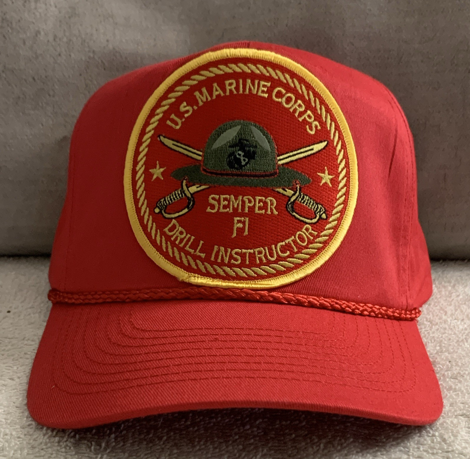 USMC Marine Corps Semper Fi Drill Instructor Red Hat/Cap – Militaria