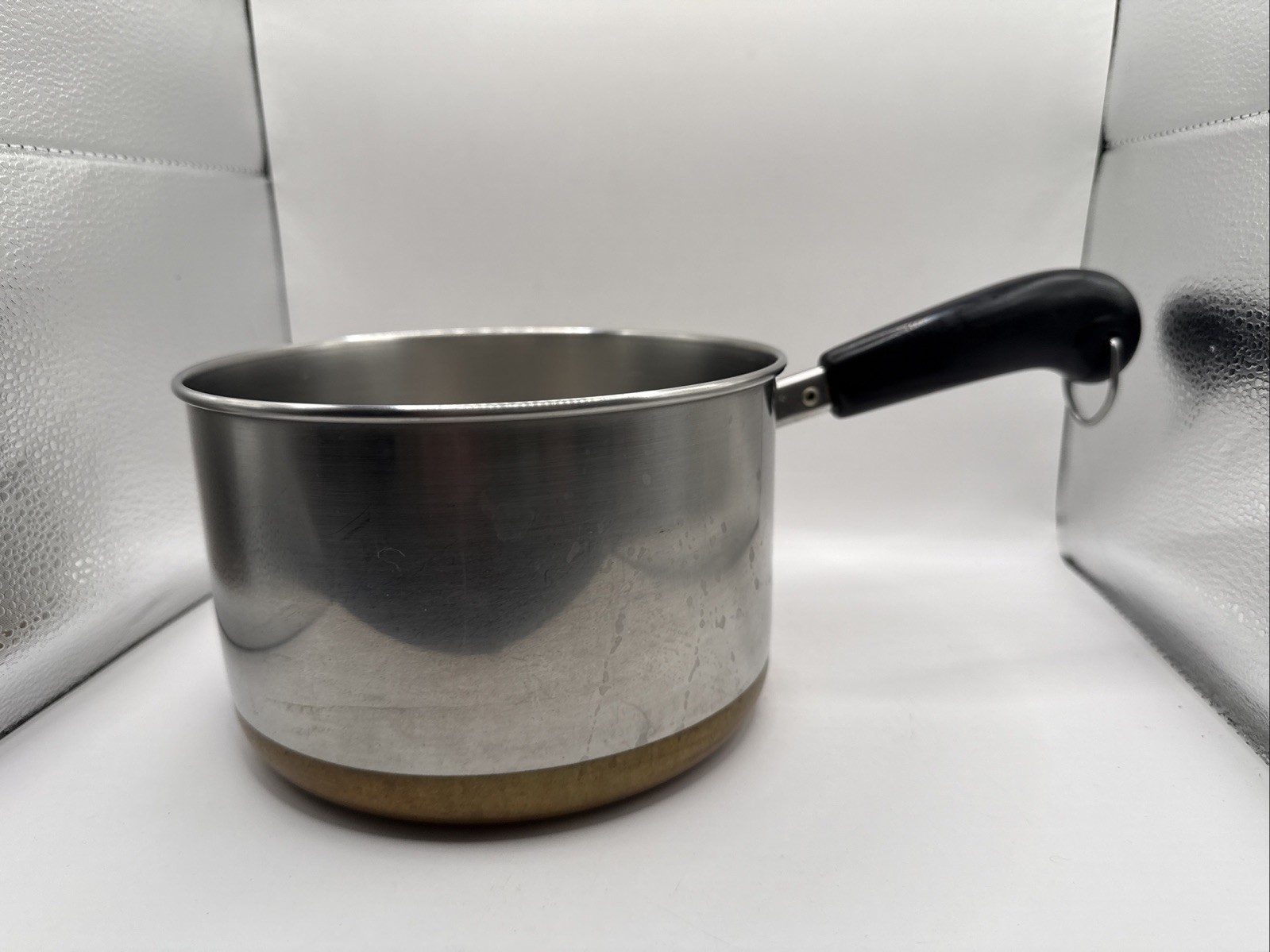 Revere Ware 3 Qt Sauce Pan Pot NO Lid Copper Bottom Clinton IL USA Flat Bottom