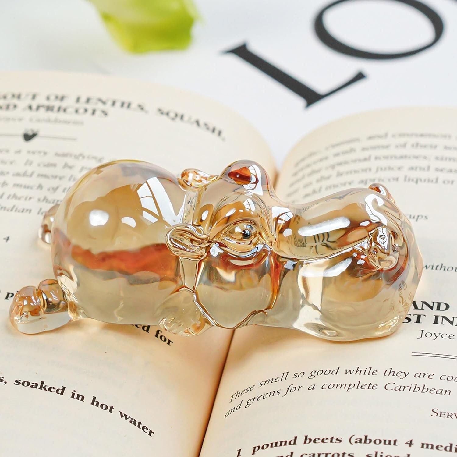 HDCRYSTALGIFTS 3” Crystal Hippo Figurines Collectibles 3.2 x 1.6 x 1.1 inches