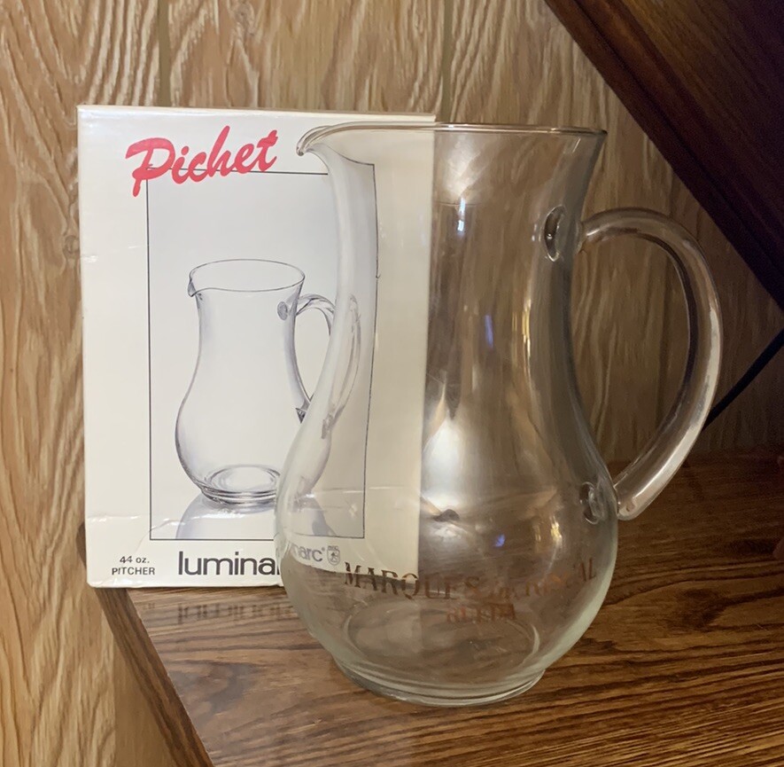 Luminarc Marques de Riscal Rueda 44oz Glass Pitcher With Box