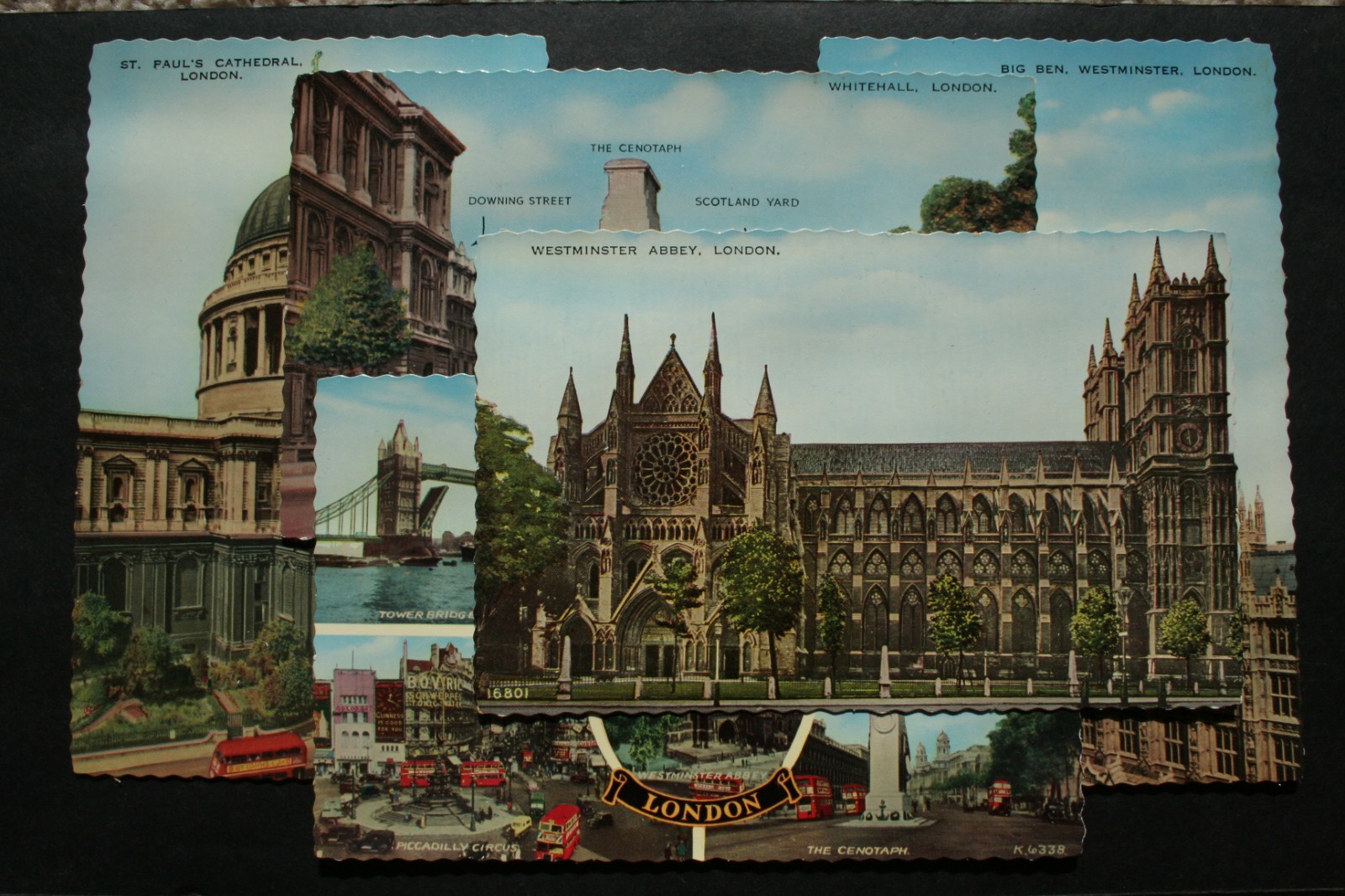 Five (5) London post cards put out by Valentine’s, mid-1960s, 3.5″ x 5.5″