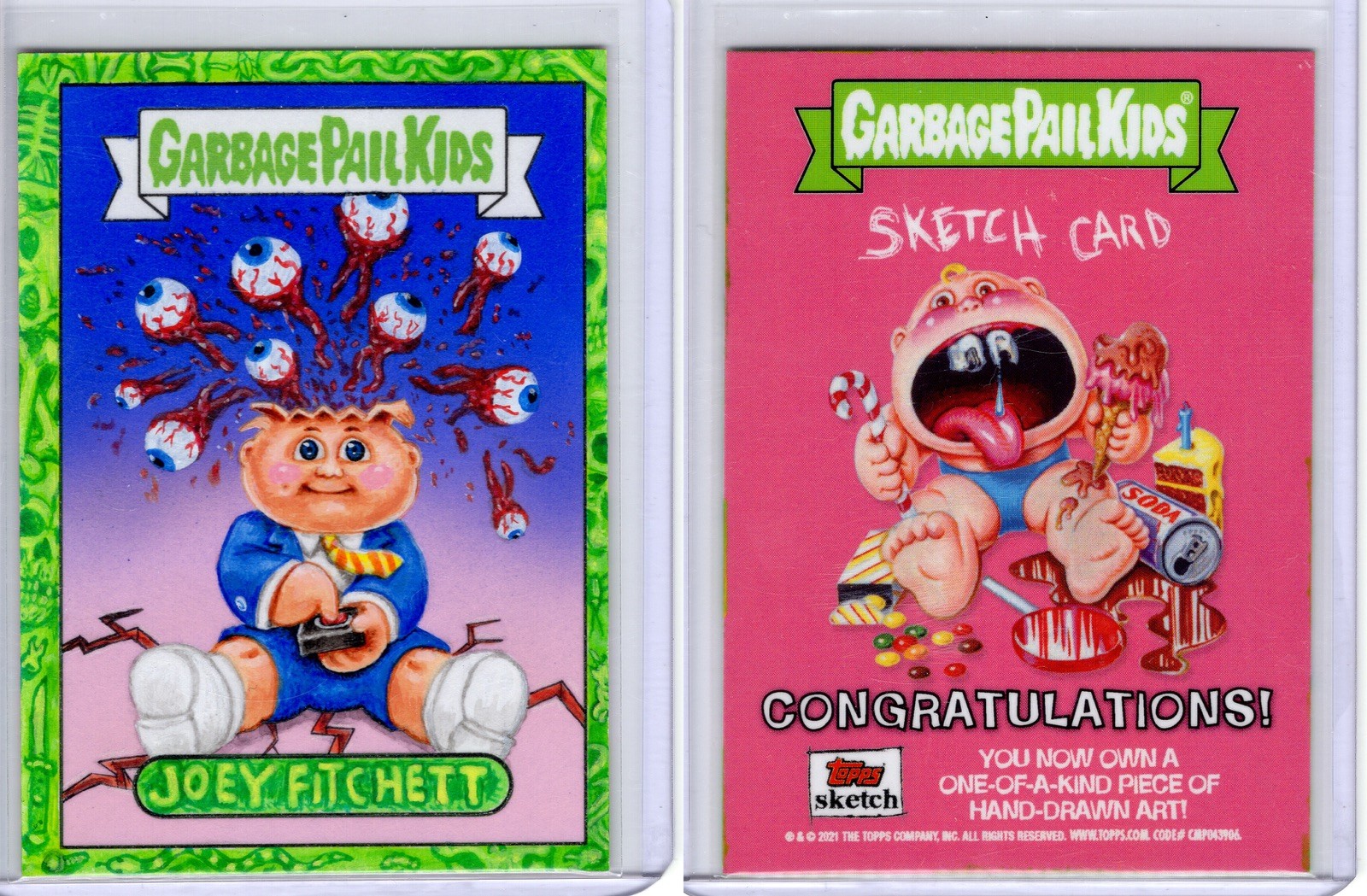 2021 Garbage Pail Kids Food Fight Return Joey Fitchett Adam Bomb Sketch Card