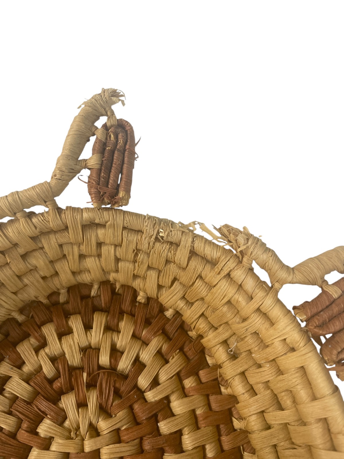 Handmade Woven Turtle Basket Decorative Collectible Natural Fiber Animal Shape