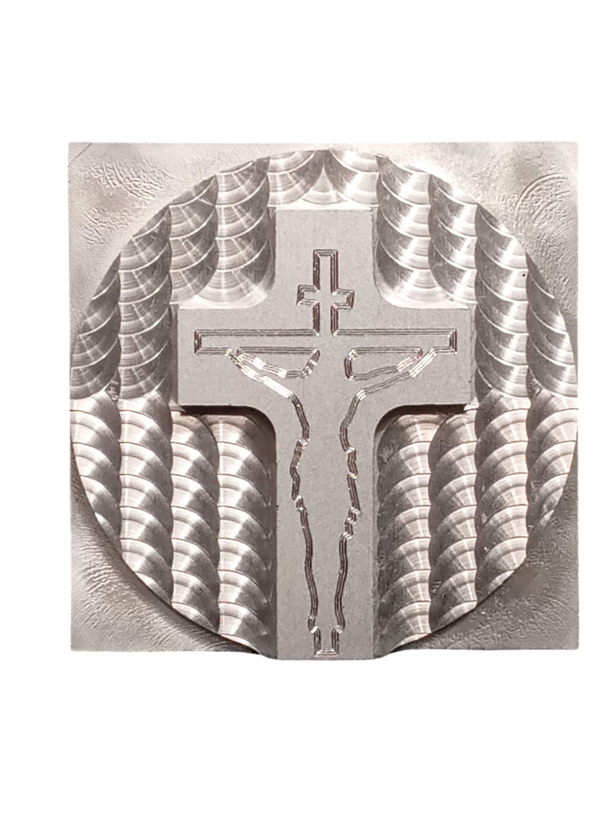 Personalized Christian Cross Free Standing 2″x2″x1/2″ Milled Aluminum Anodized-C
