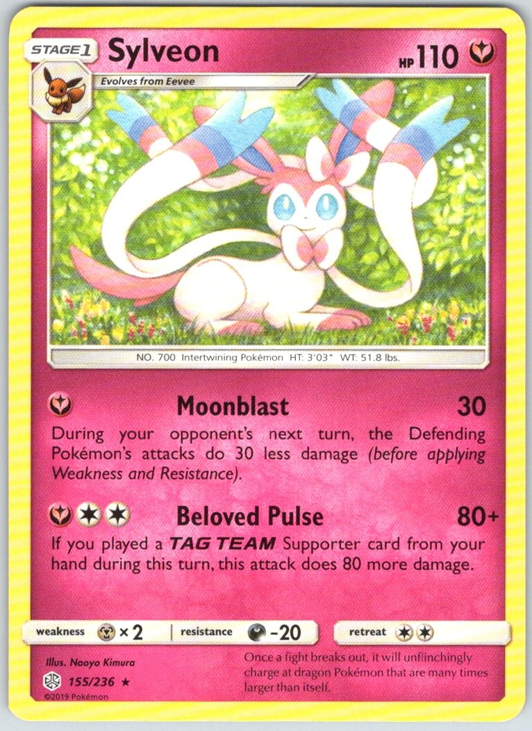 Sylveon 155/236 Rare Cosmic Eclipse Pokemon NM
