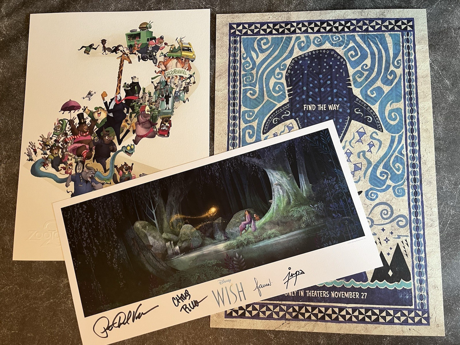 D23 EXCLUSIVE PRINT LOT MOANA 2 ZOOTOPIA 2 SIGNED ANIMATION DISNEY WISH