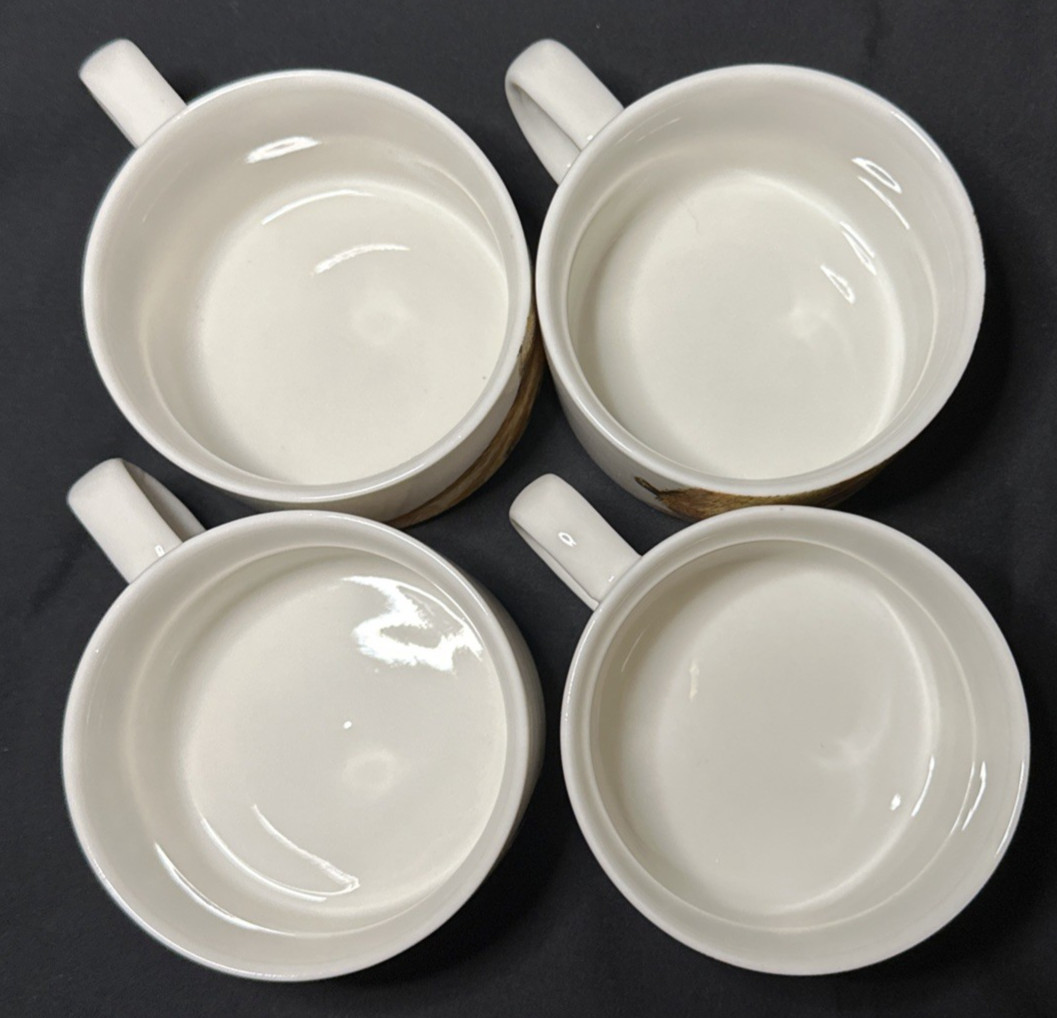 Rabbit Graphic Stacking Cups Coffee Tea Espresso Mugs Set of 4 Tetault & Lee