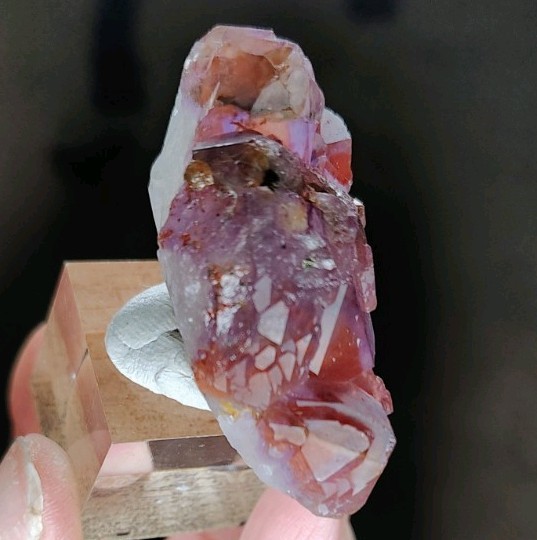 Rare Alien Amethyst Crystal Cluster with Hematite 5x3cm India Mineral Specimen